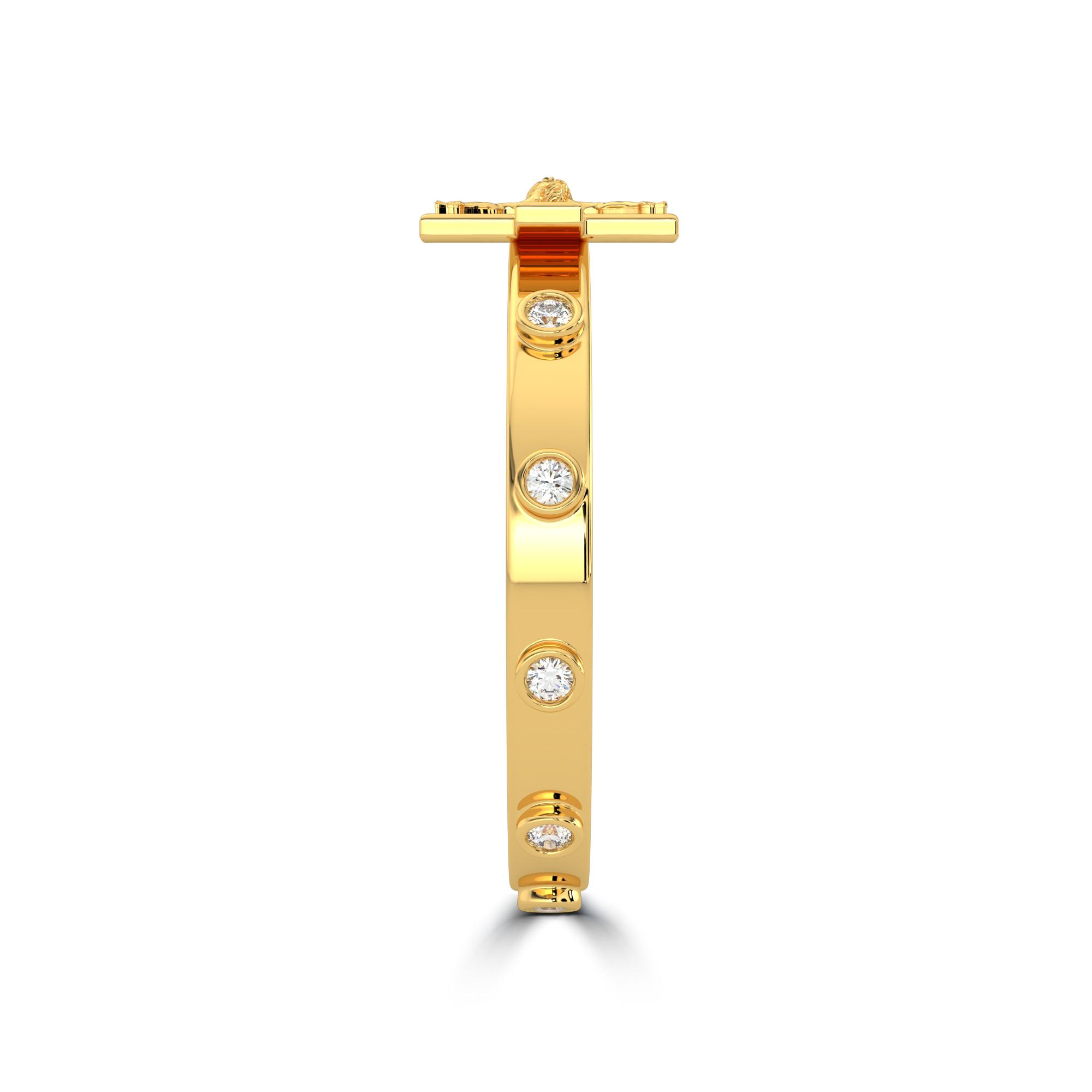 Golden Crucifix Rosary Ring , 13