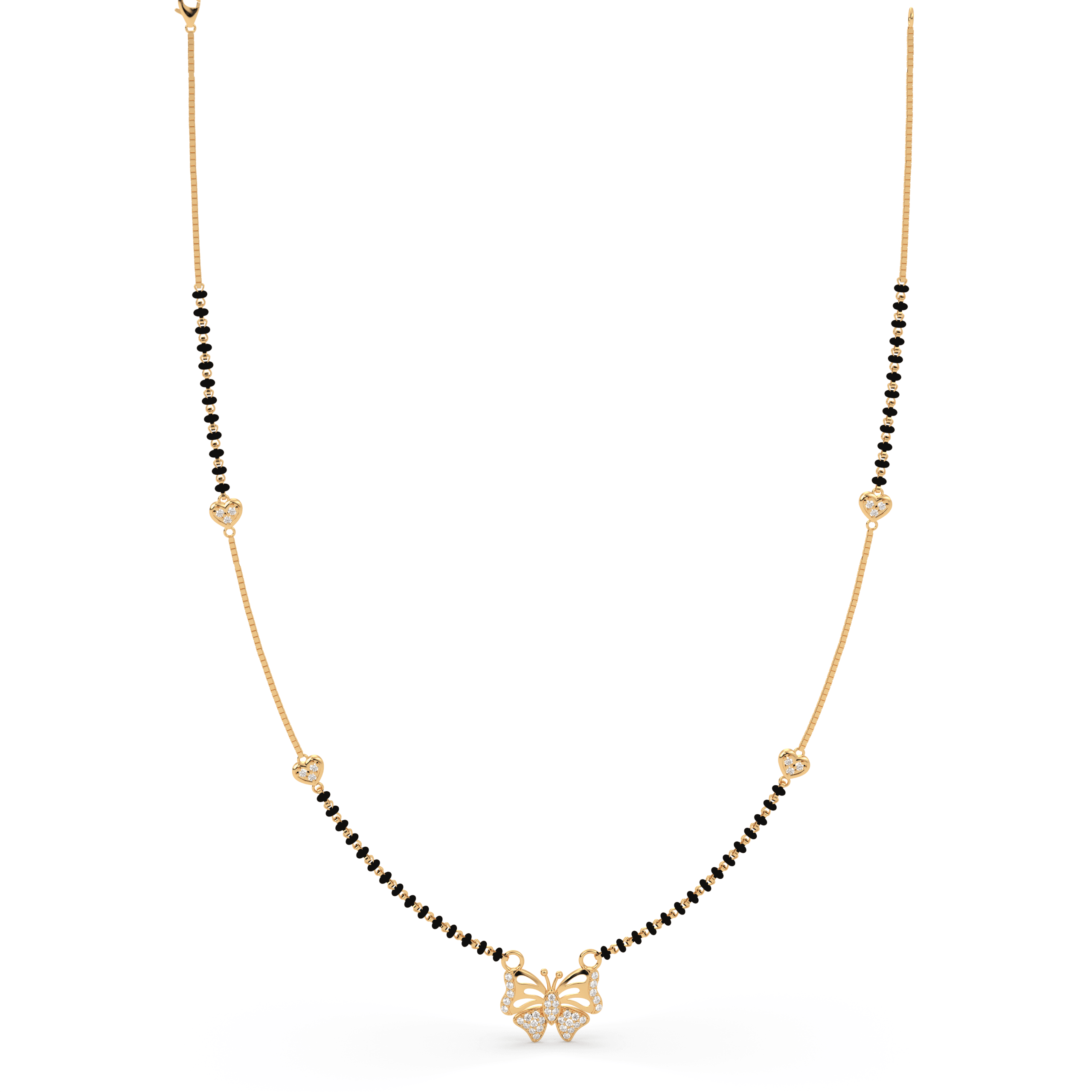 Golden Butterfly cz stone  Mangalsutra , 
