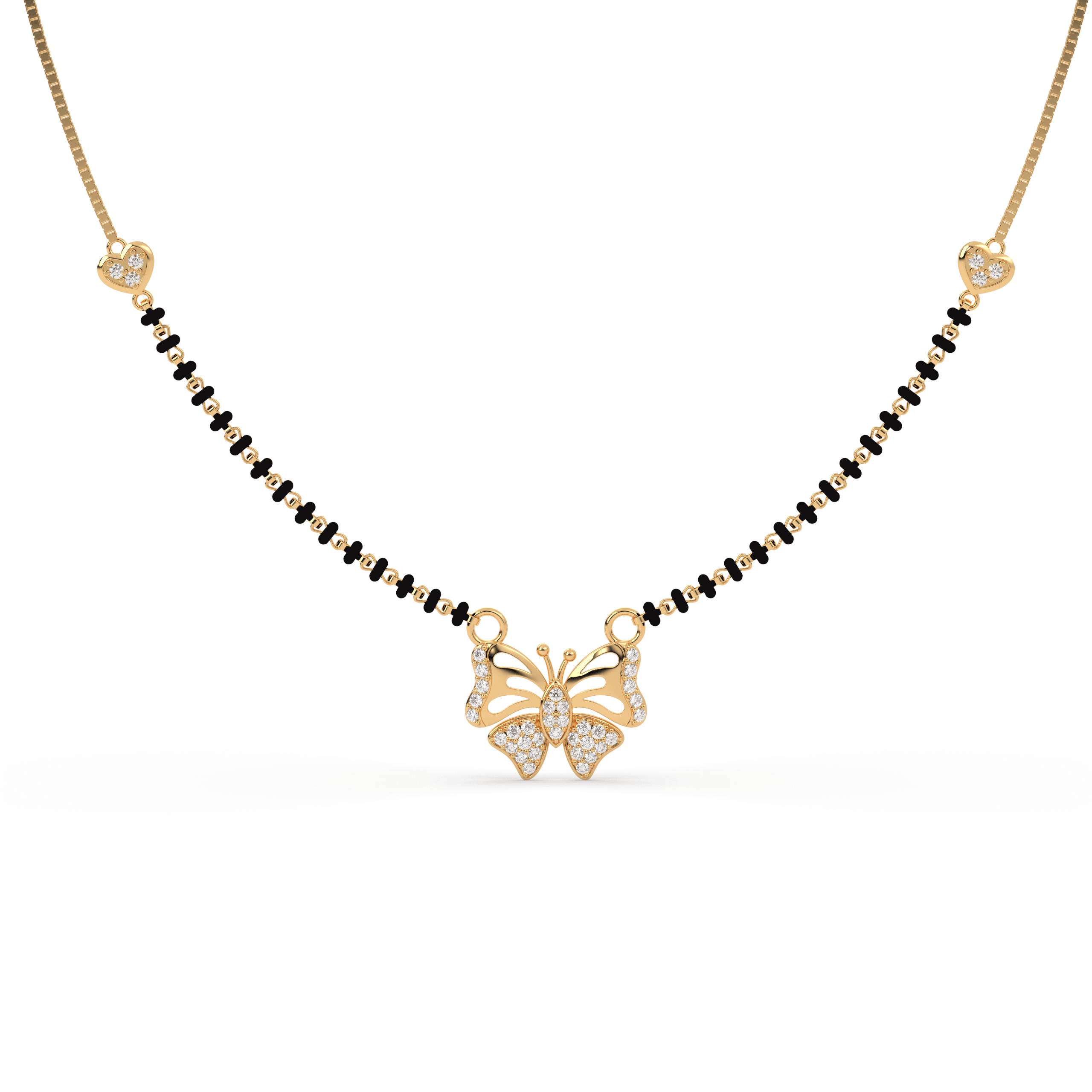 Golden Butterfly cz stone  Mangalsutra , 