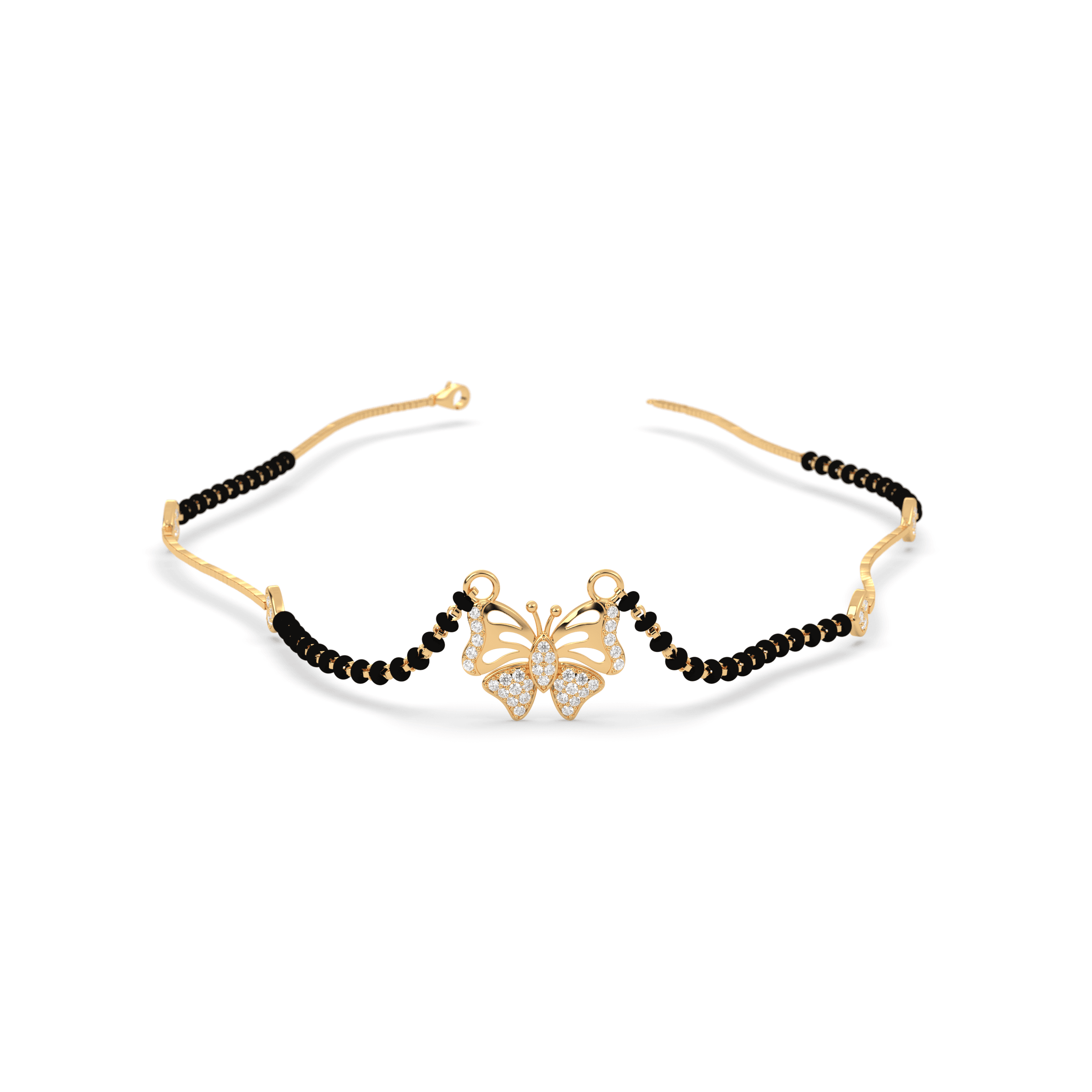 Golden Butterfly cz stone  Mangalsutra , 