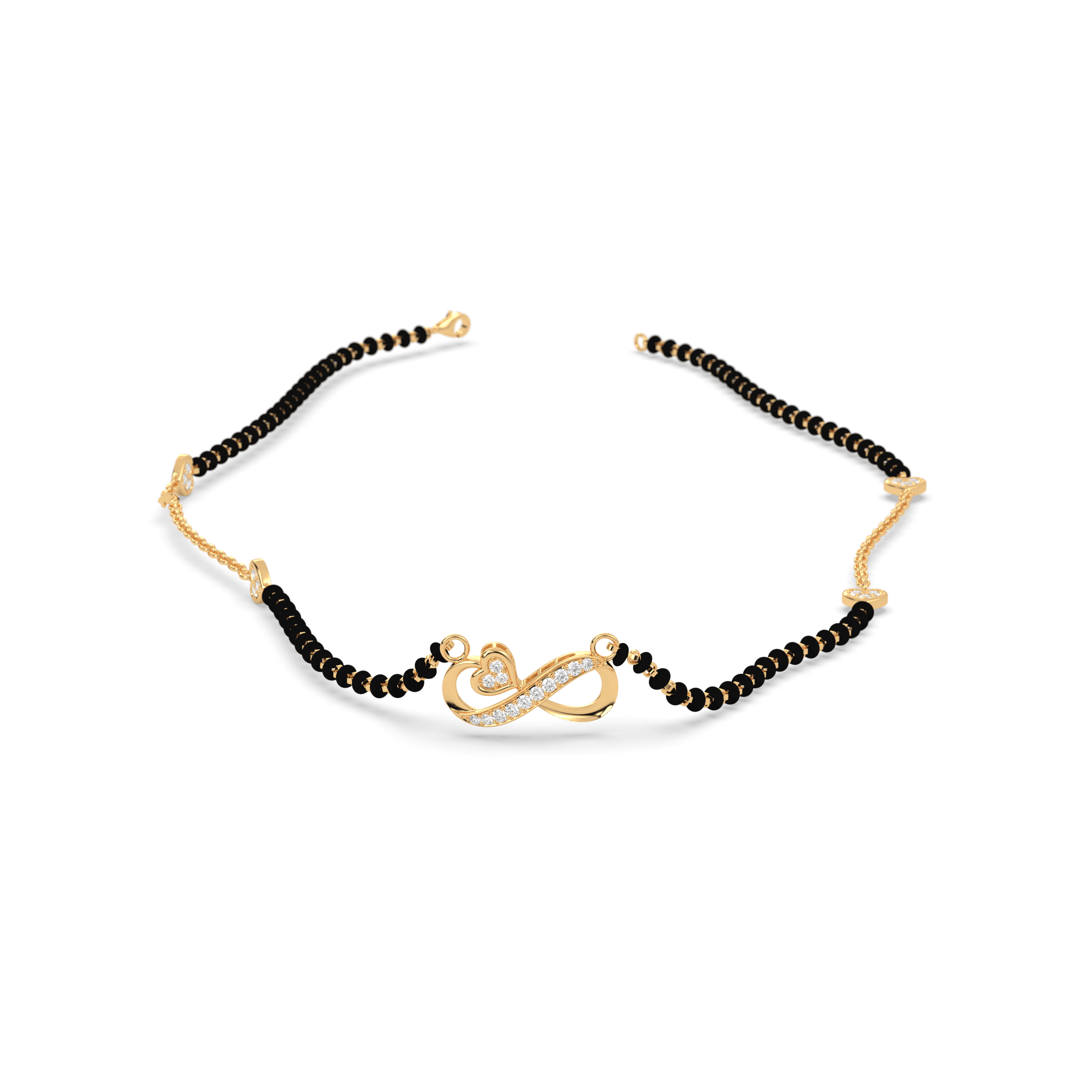 Infinity Heart cz stone  Mangalsutra , 