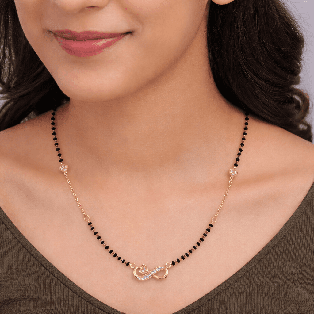 Infinity Heart cz stone  Mangalsutra , 
