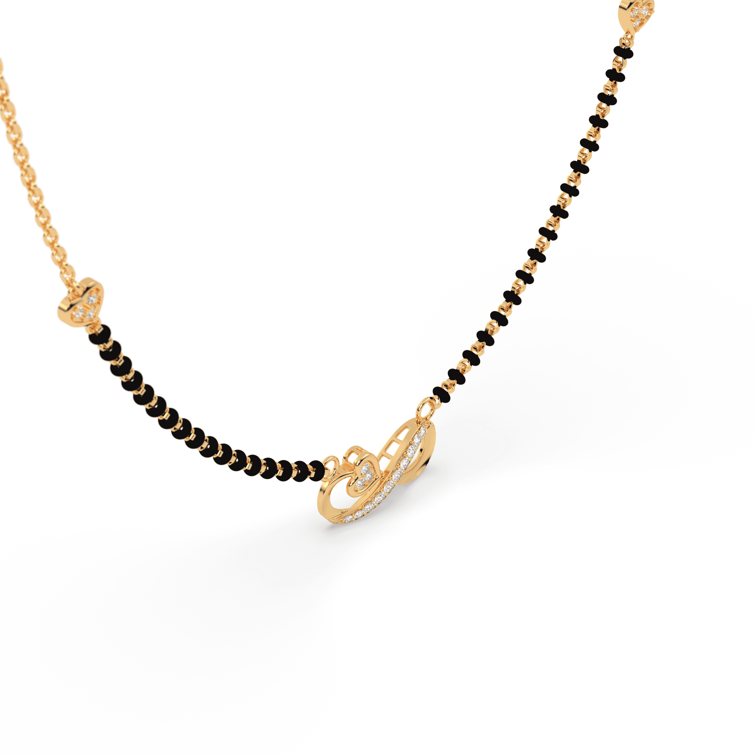Infinity Heart cz stone  Mangalsutra , 