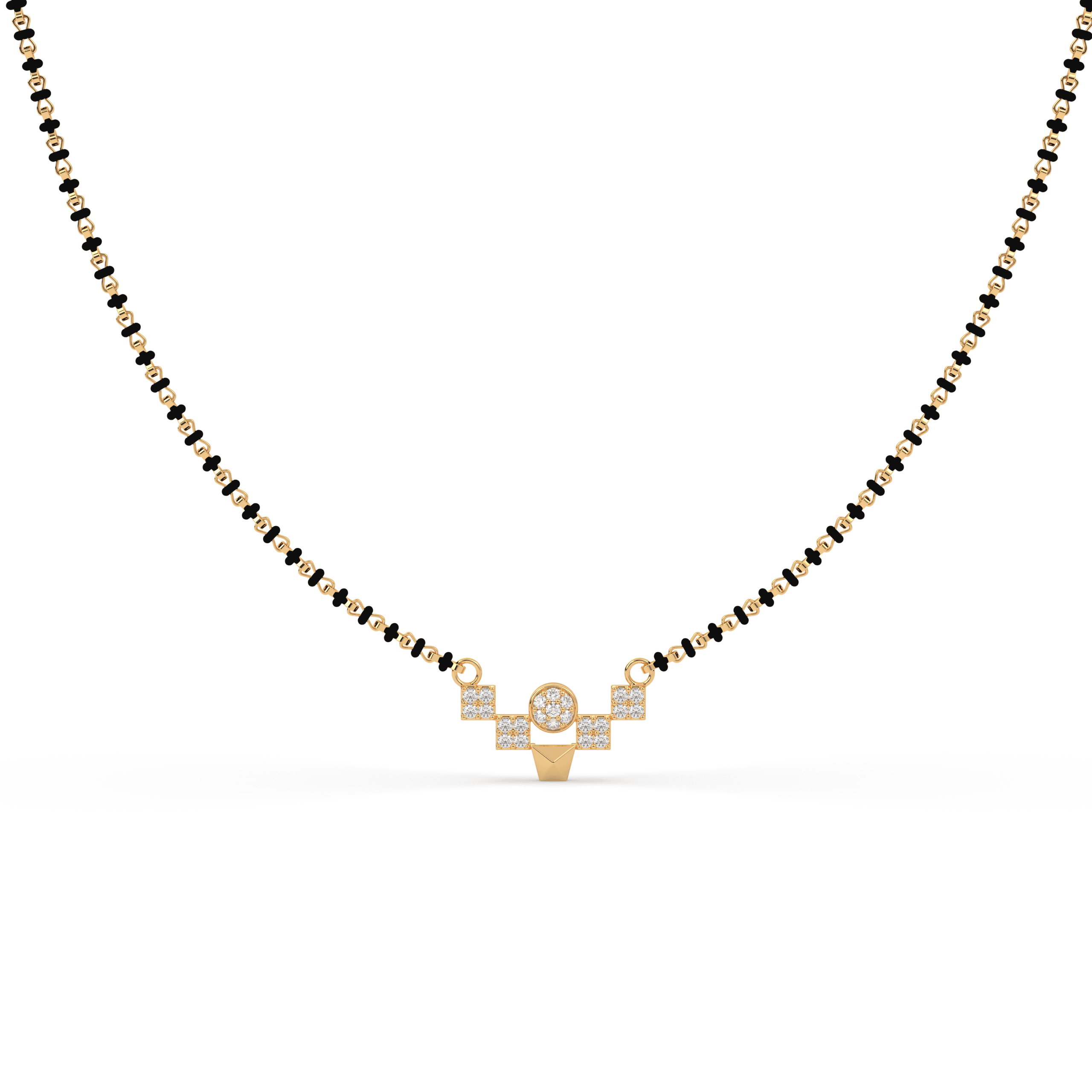 Geometric cz stone  Mangalsutra , 