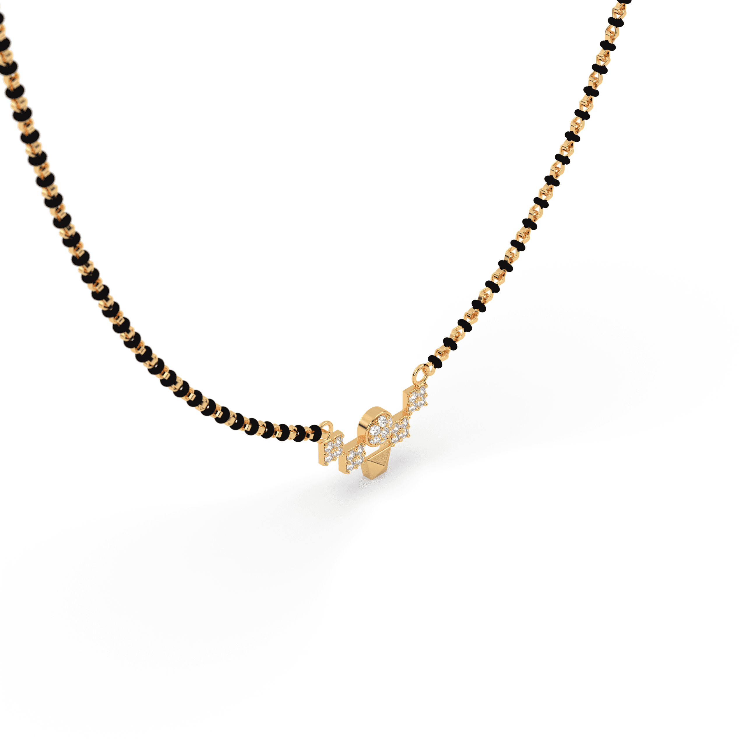 Geometric cz stone  Mangalsutra , 
