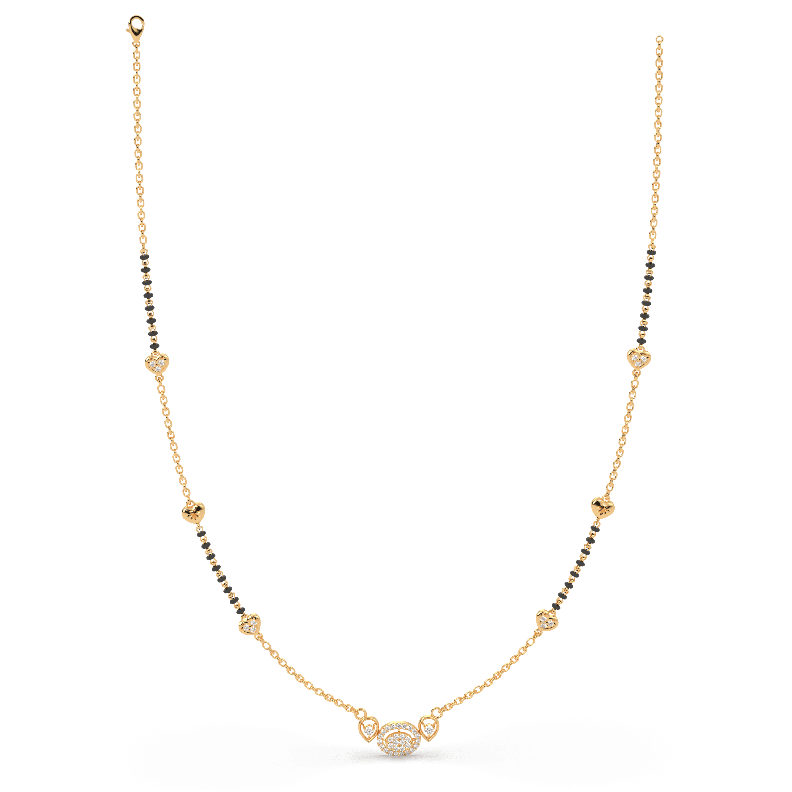 Dainty Oval cz stone Mangalsutra , 