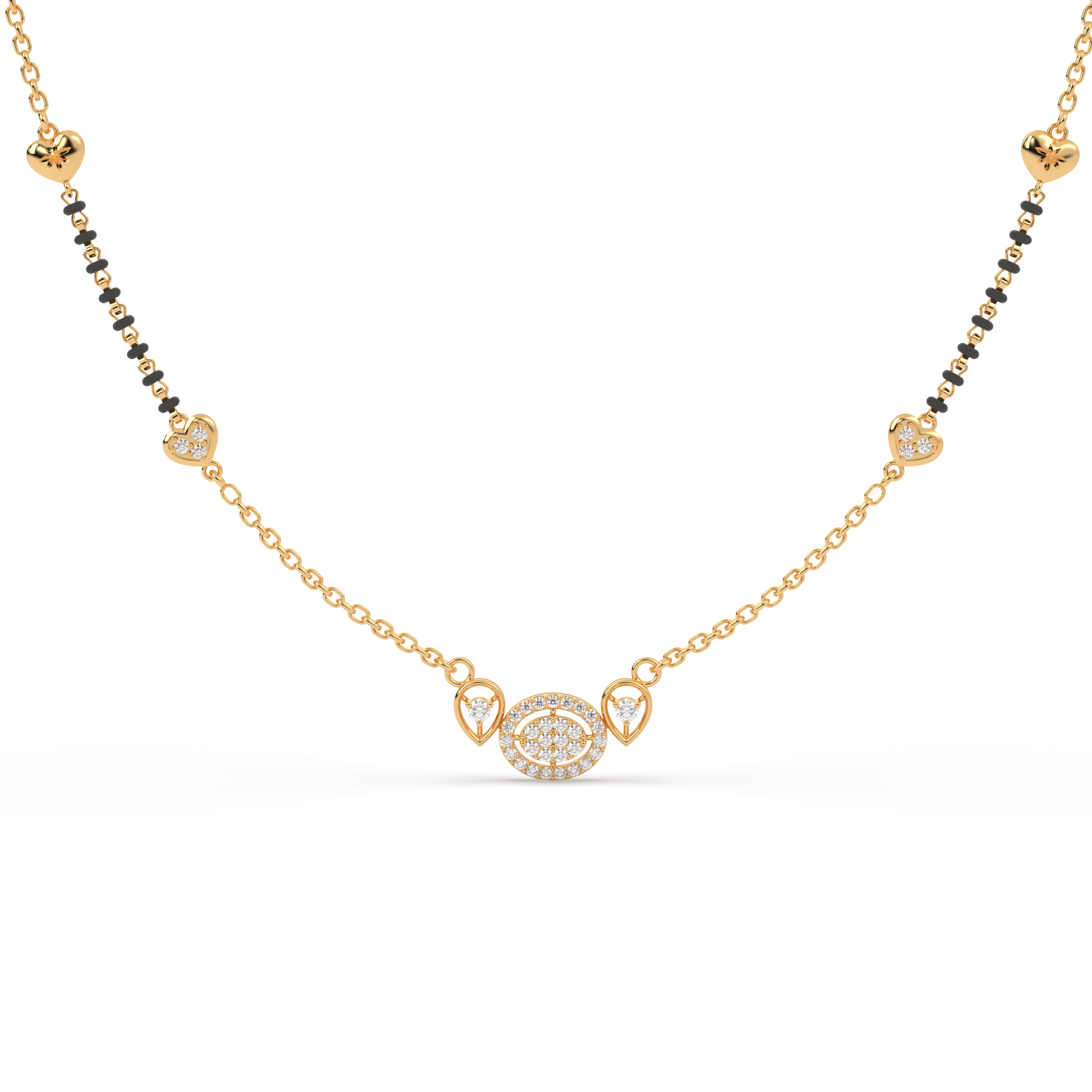 Dainty Oval cz stone Mangalsutra , 