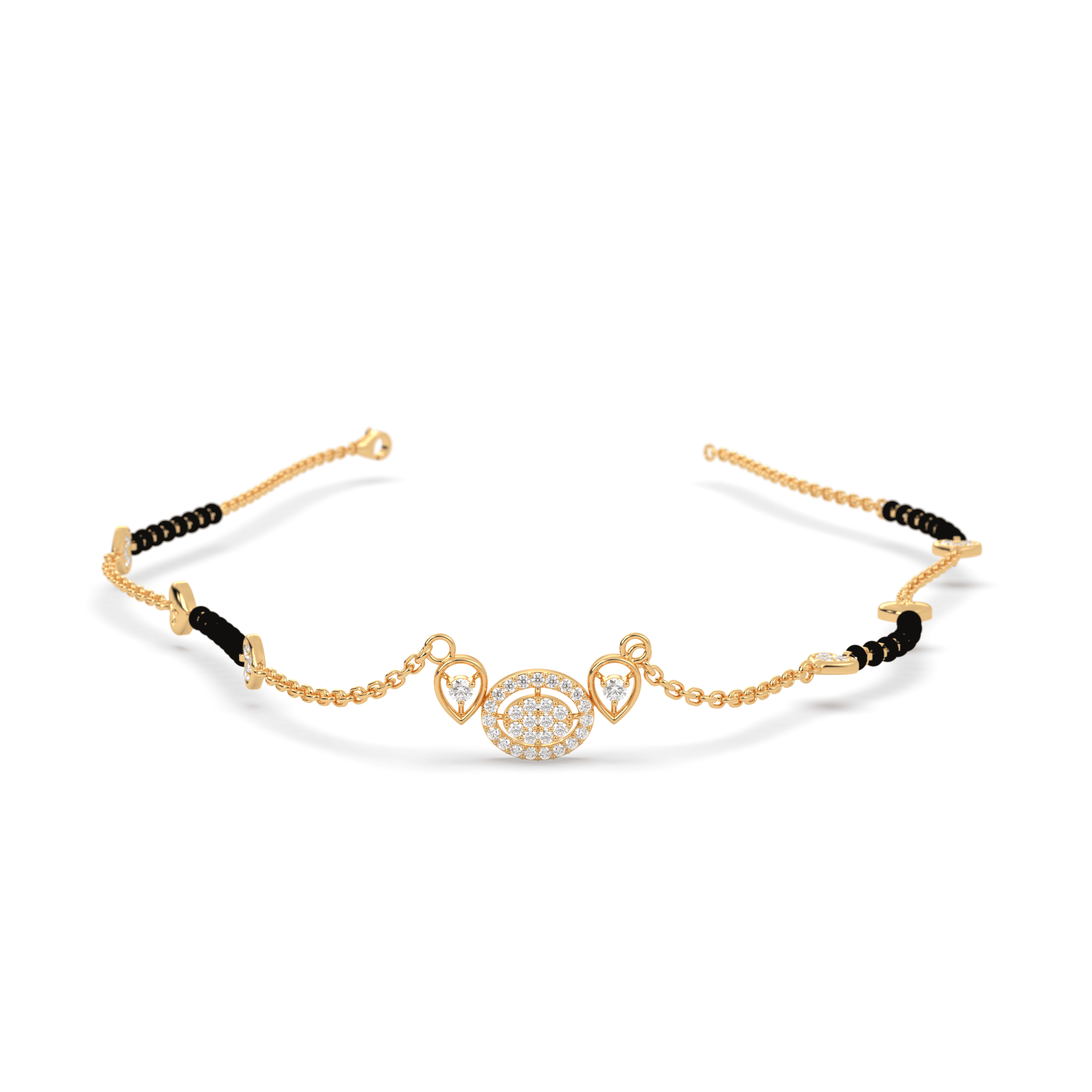 Dainty Oval cz stone Mangalsutra , 