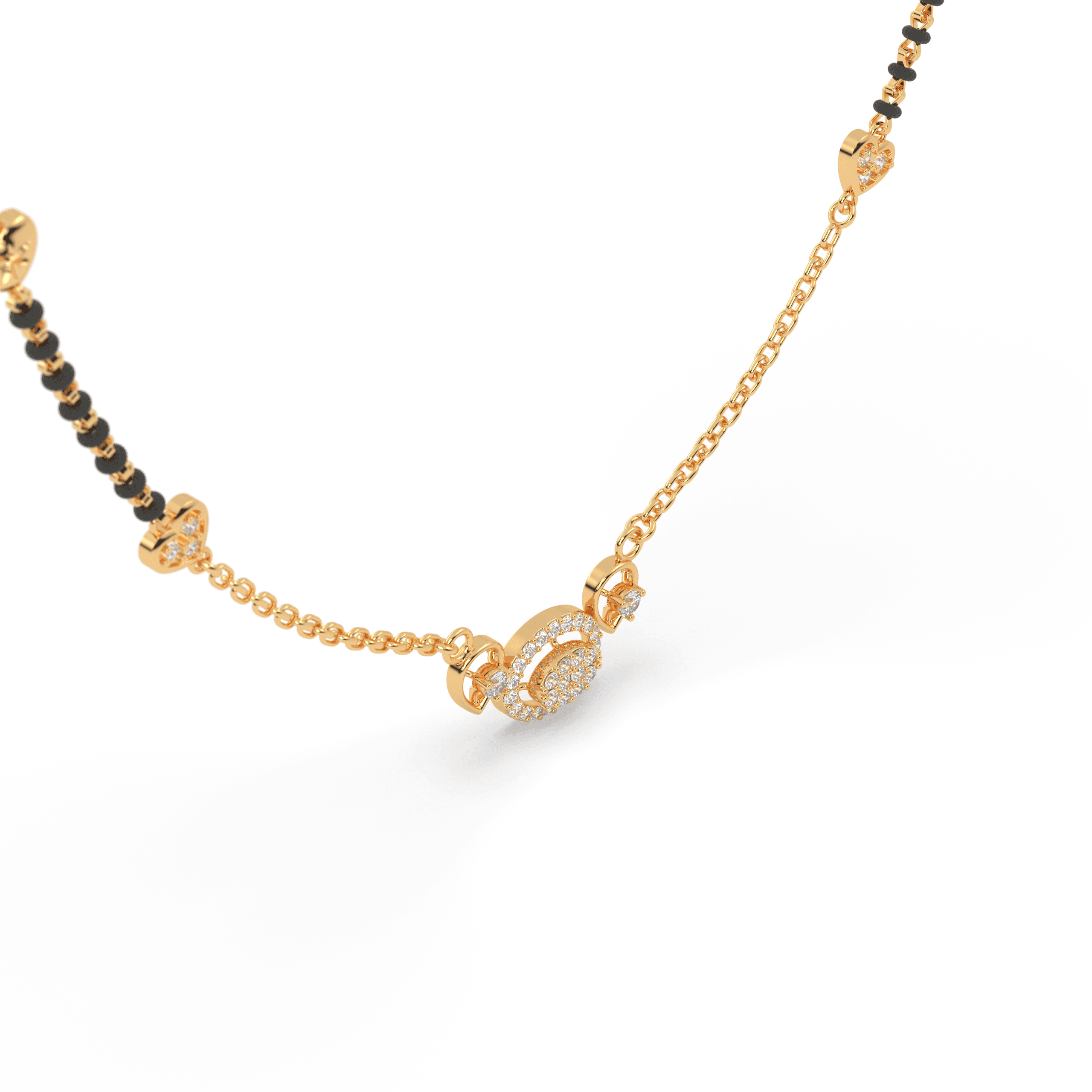 Dainty Oval cz stone Mangalsutra , 