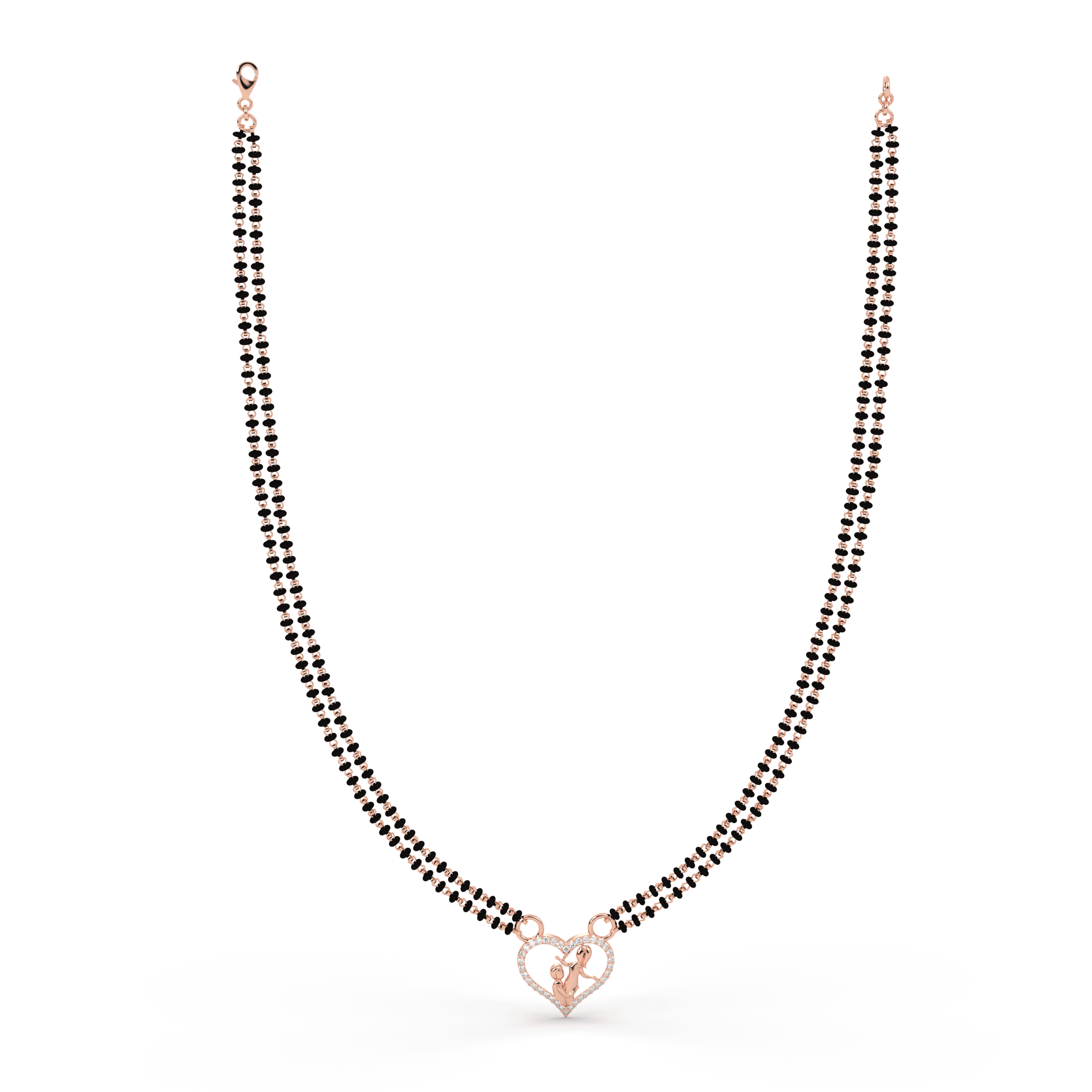 Rose Gold Heart & Deity Mangalsutra , 