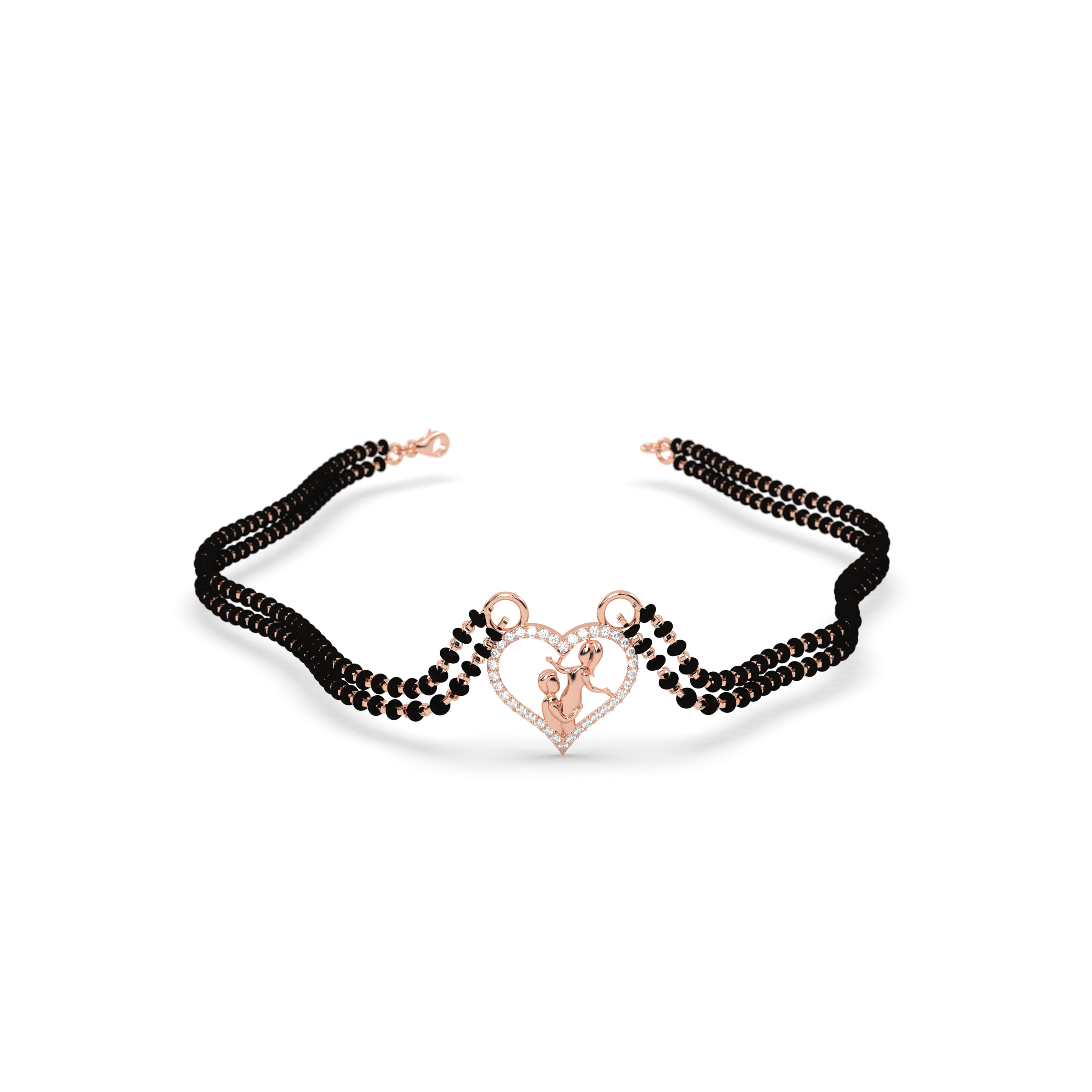 Rose Gold Heart & Deity Mangalsutra , 