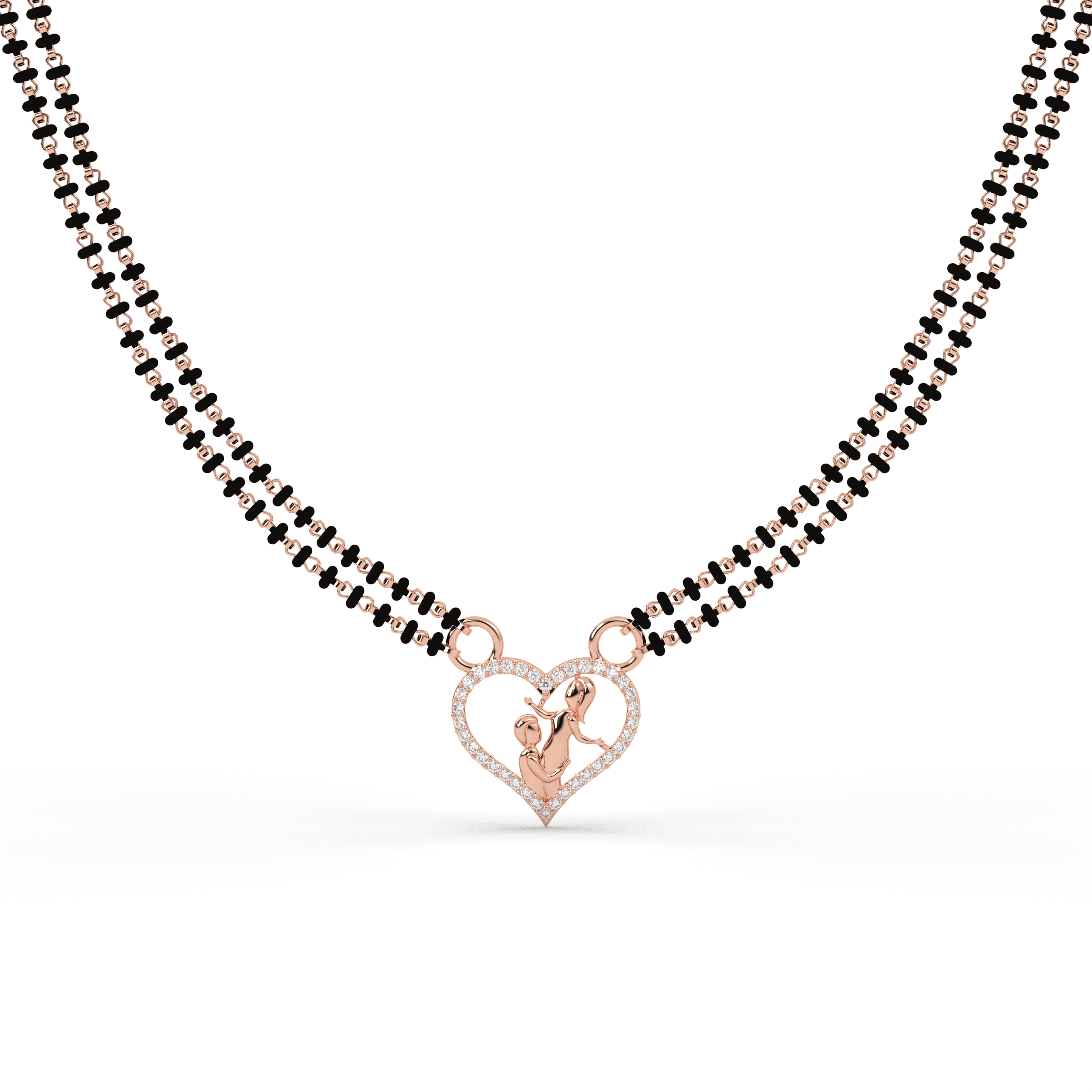 Rose Gold Heart & Deity Mangalsutra , 