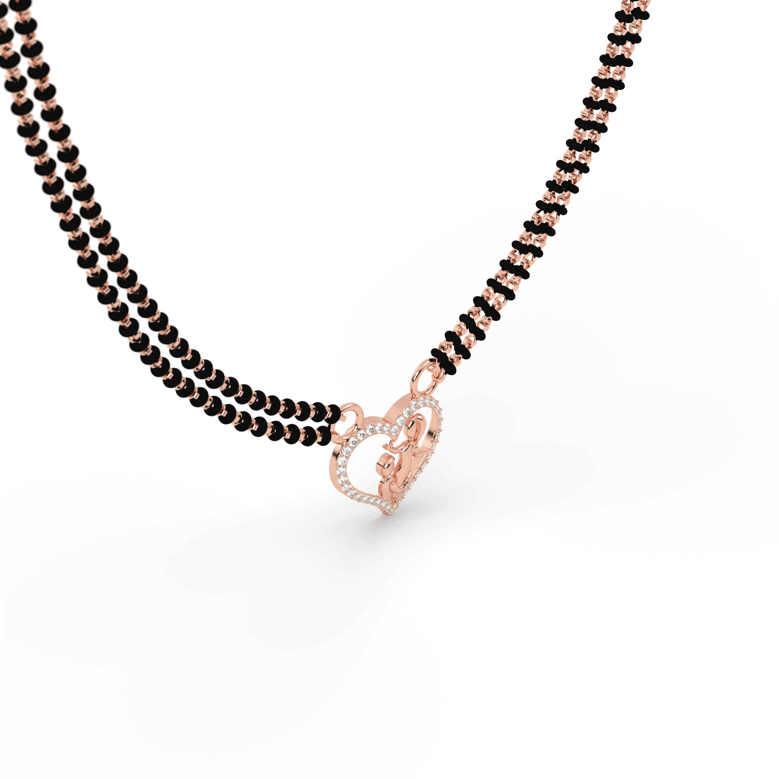 Rose Gold Heart & Deity Mangalsutra , 