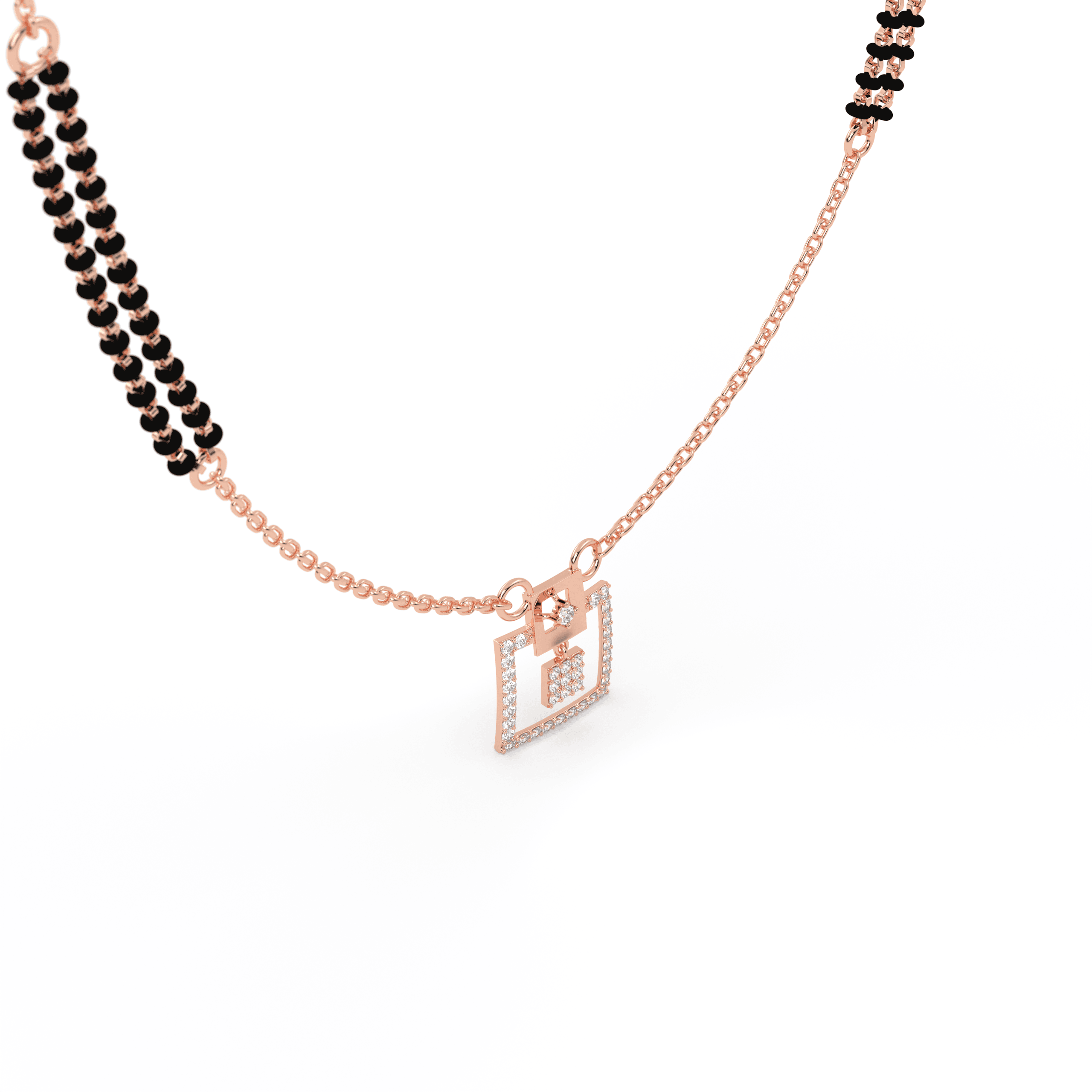 Geometric cz stone  Mangalsutra , 