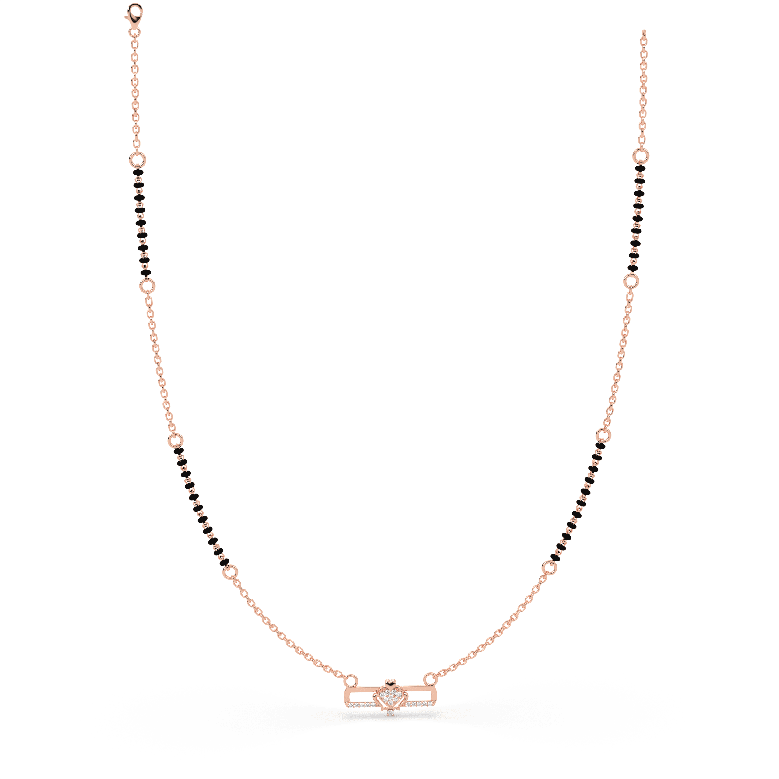 Rose Gold Minimalist cz stone  Mangalsutra , 