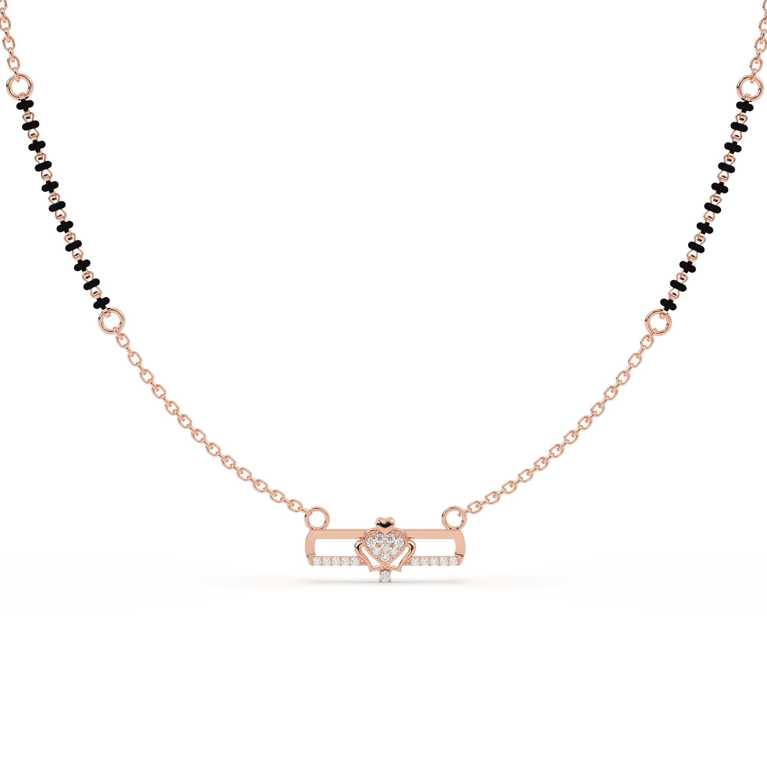 Rose Gold Minimalist cz stone  Mangalsutra , 