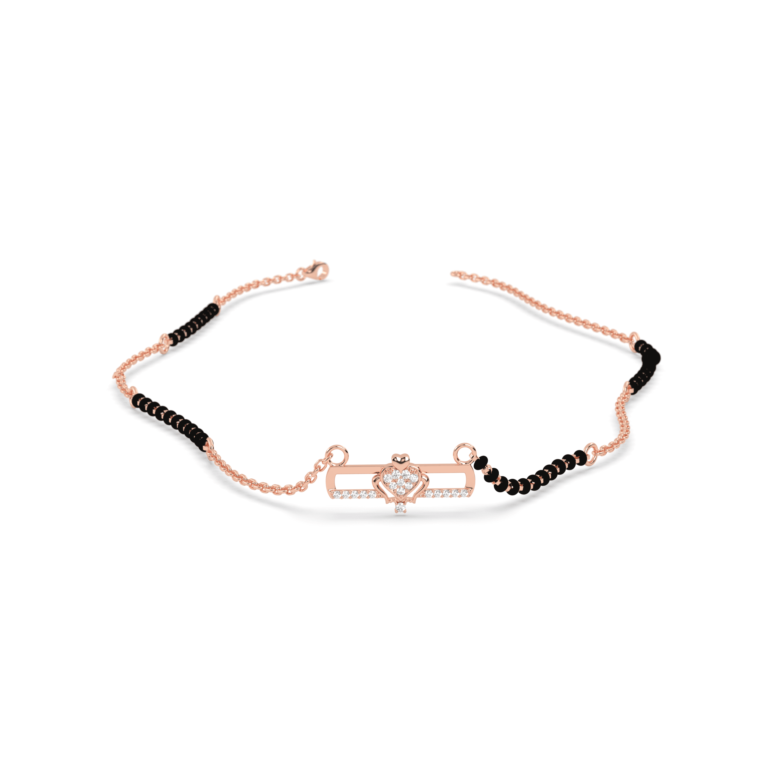 Rose Gold Minimalist cz stone  Mangalsutra , 