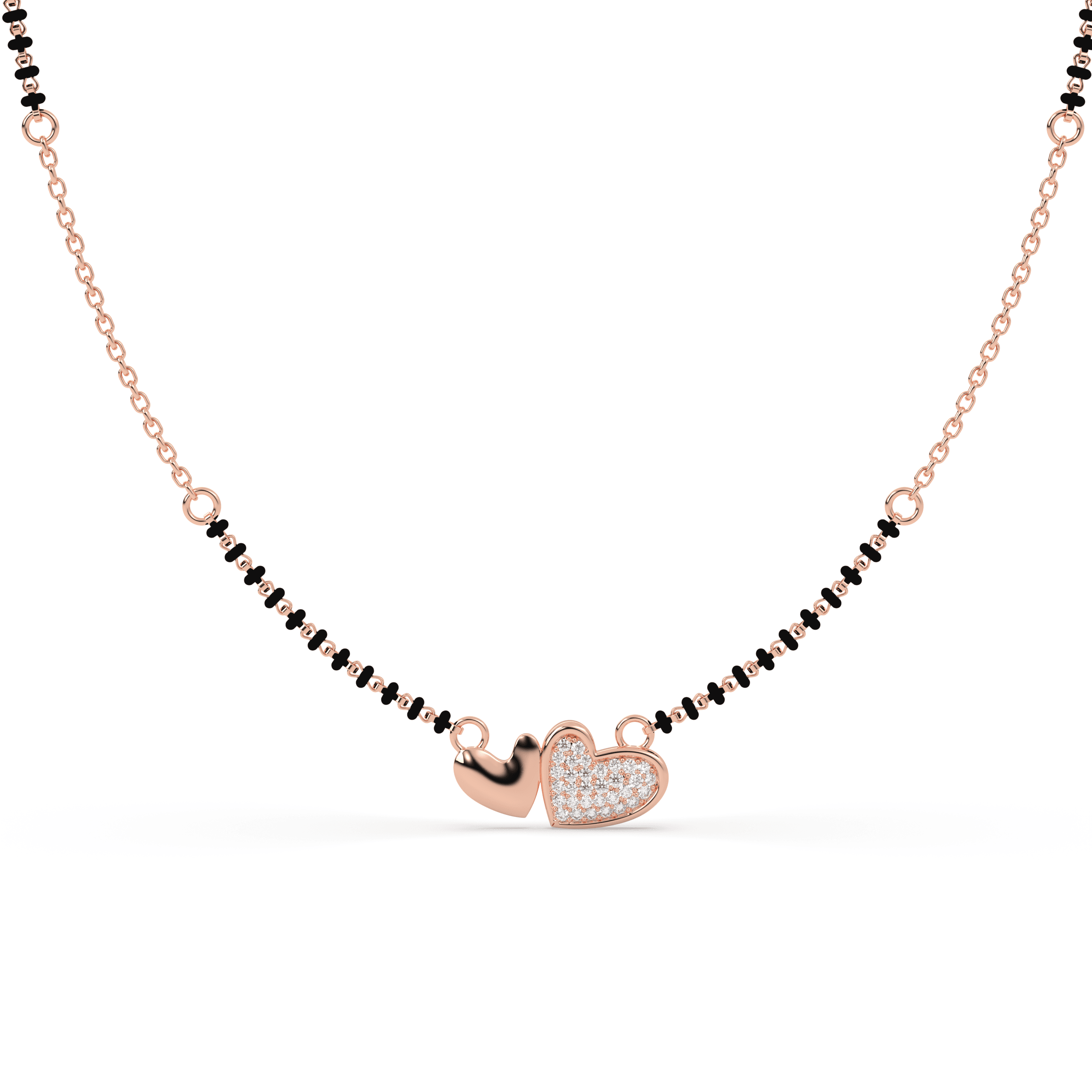 Twin Heart cz stone  Mangalsutra , 