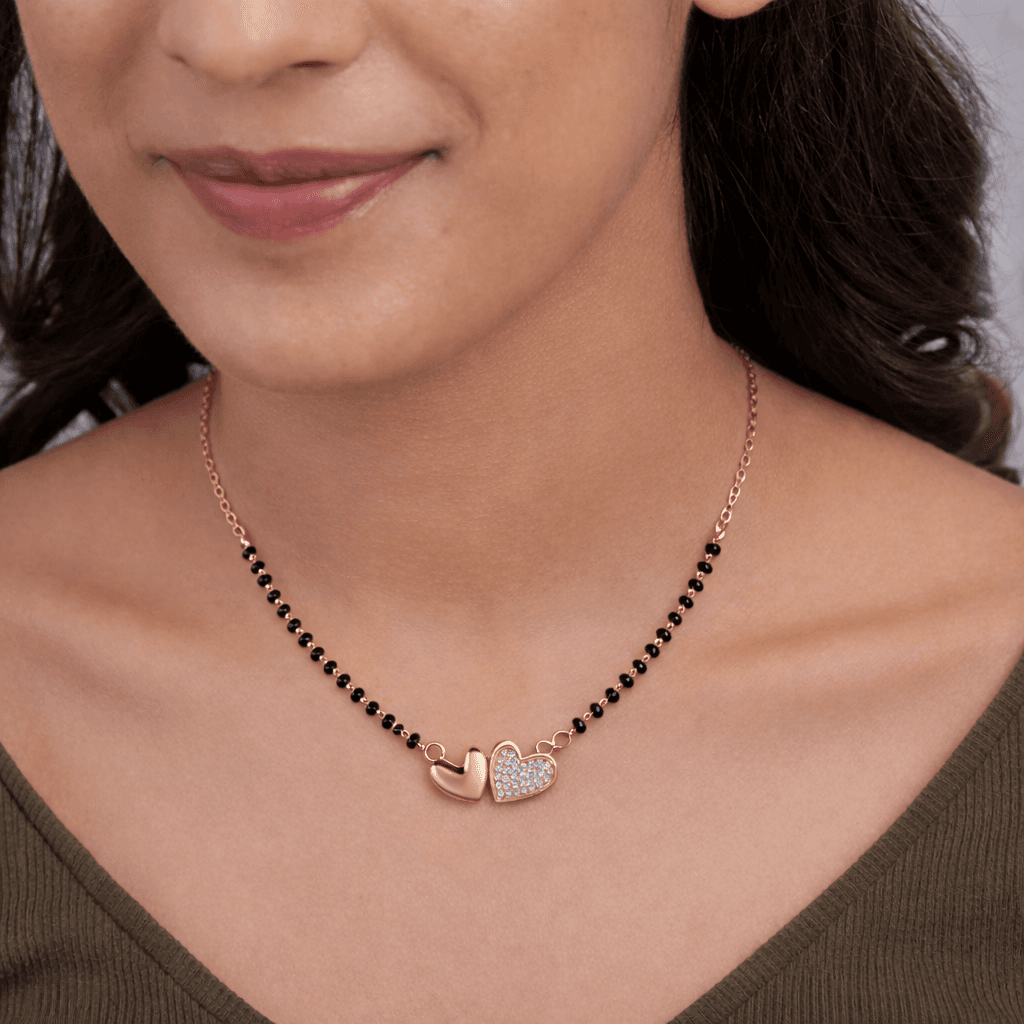 Twin Heart cz stone  Mangalsutra , 