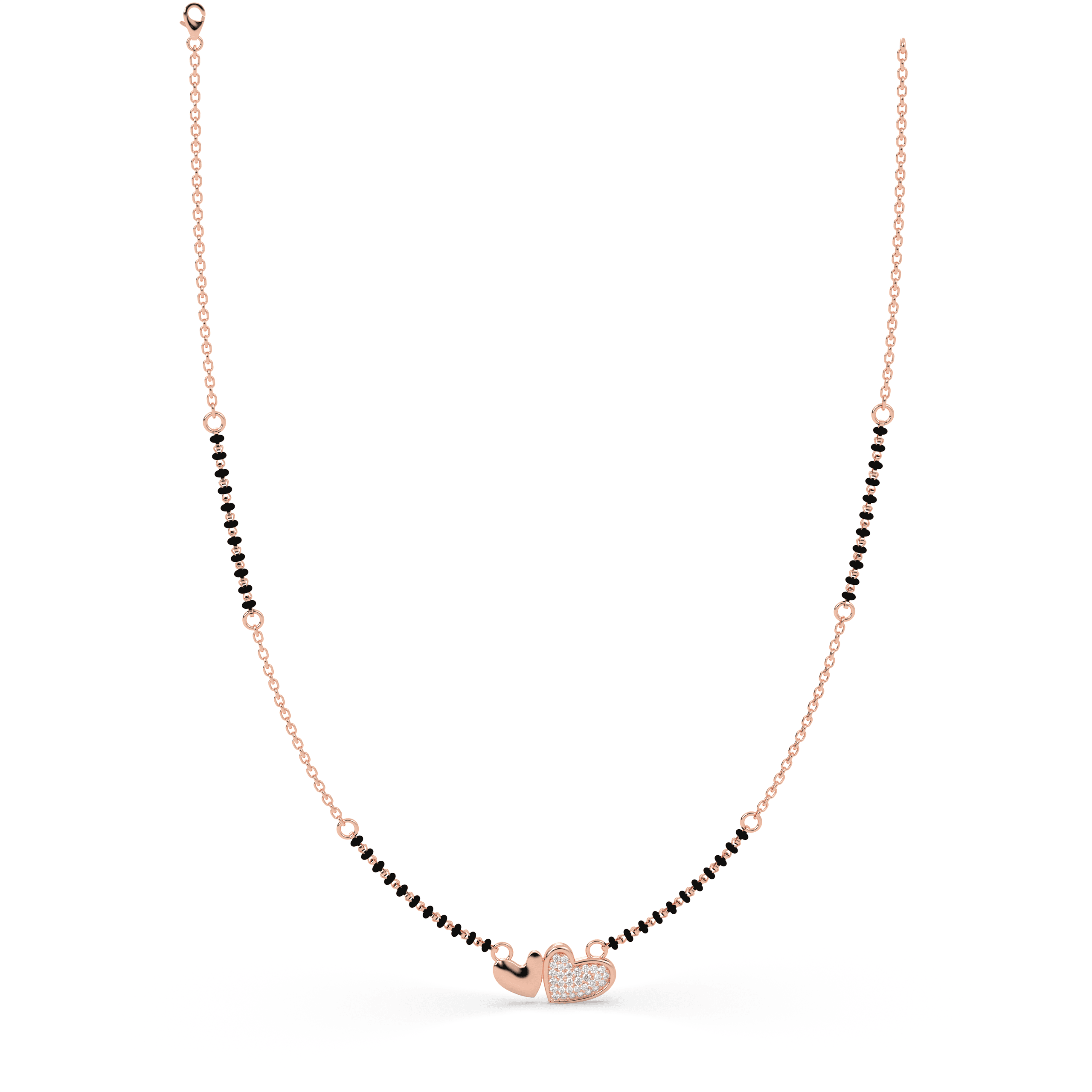 Twin Heart cz stone  Mangalsutra , 