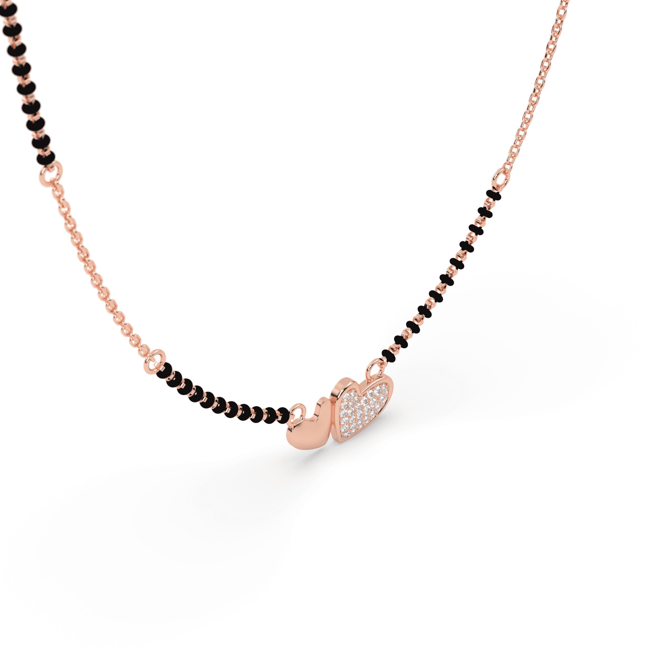 Twin Heart cz stone  Mangalsutra , 