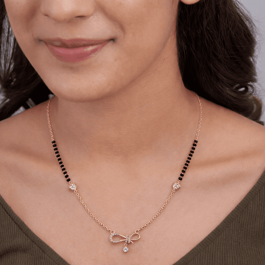 Eternal Knot Rose Gold Mangalsutra , 