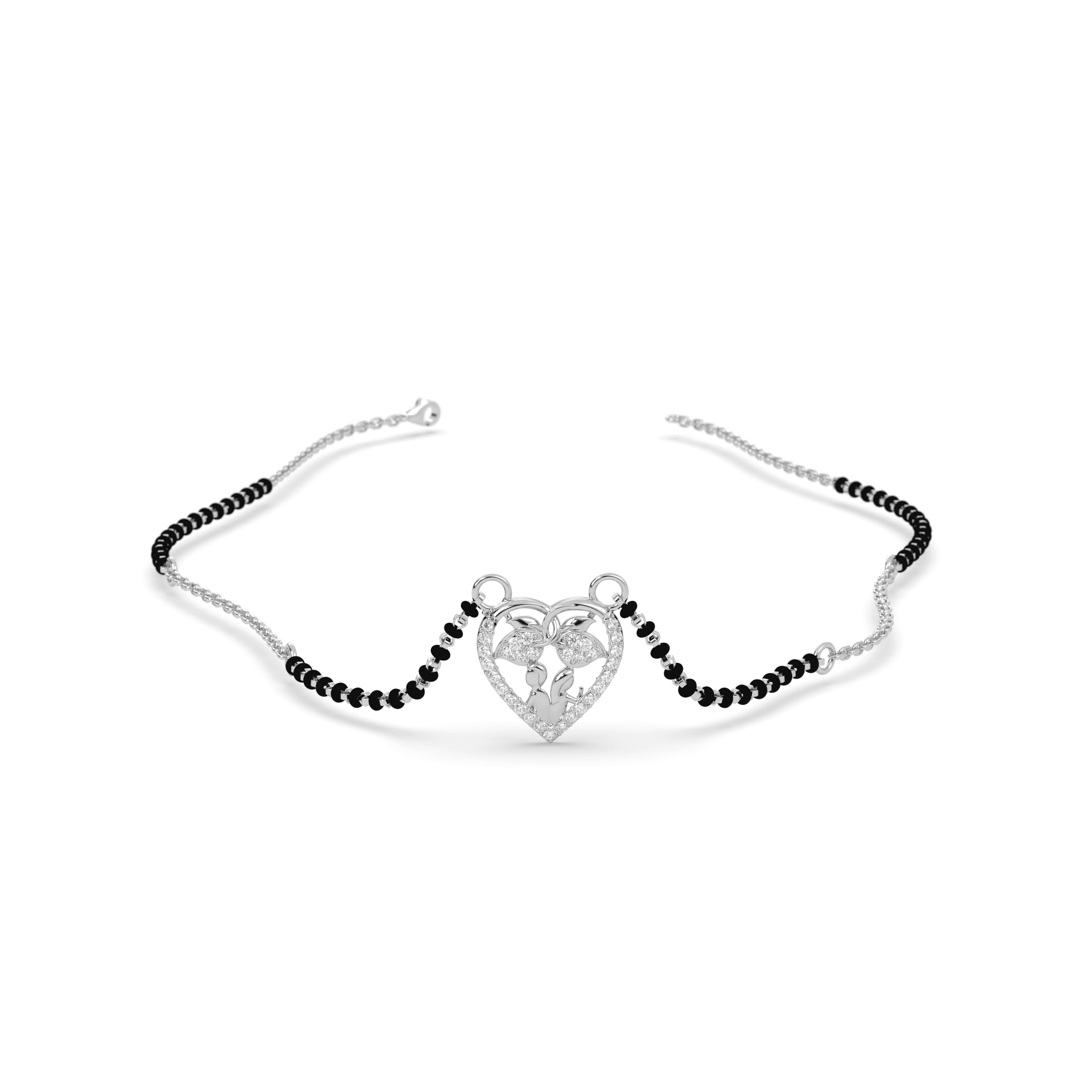 Modern Heart cz stone  Mangalsutra , 