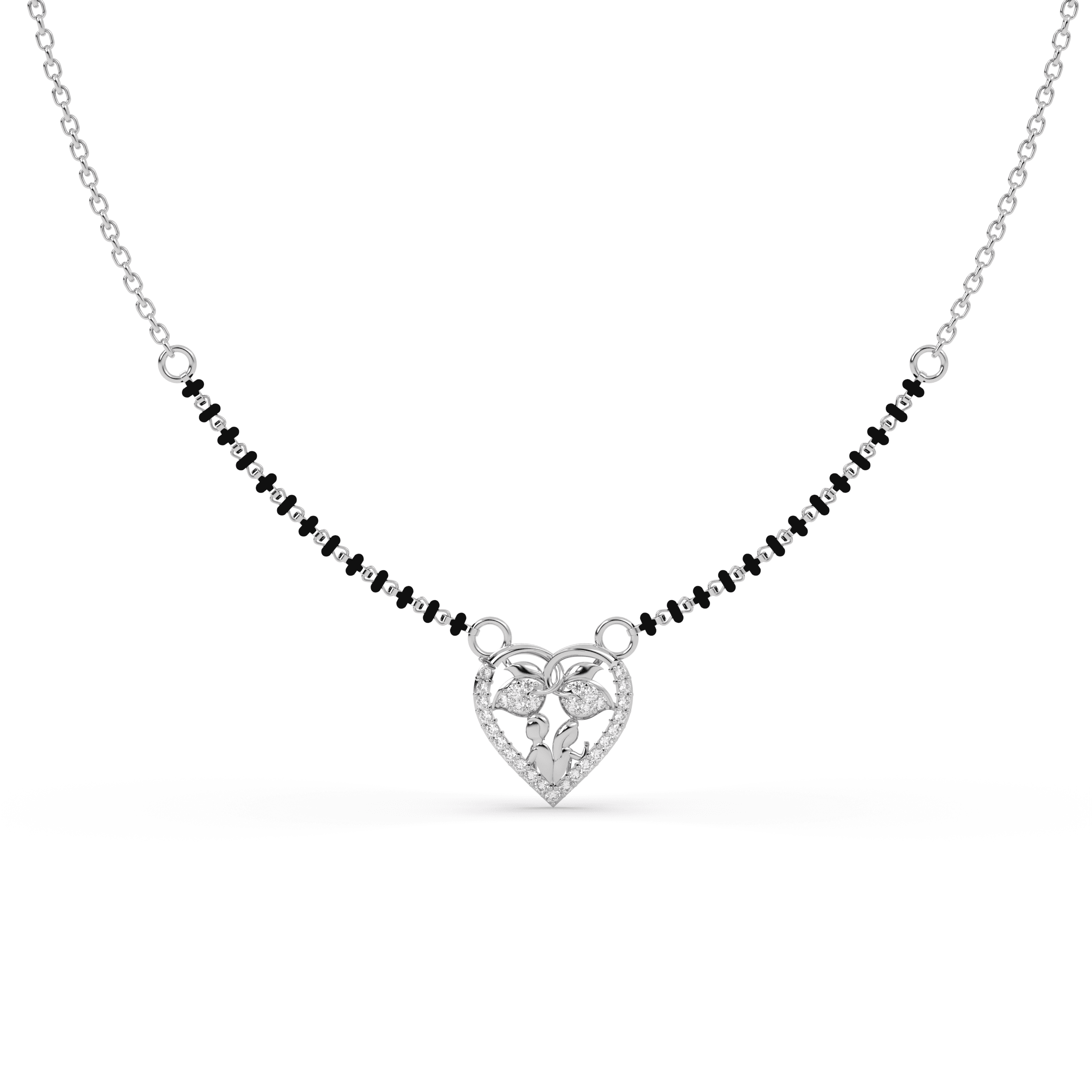 Modern Heart cz stone  Mangalsutra , 