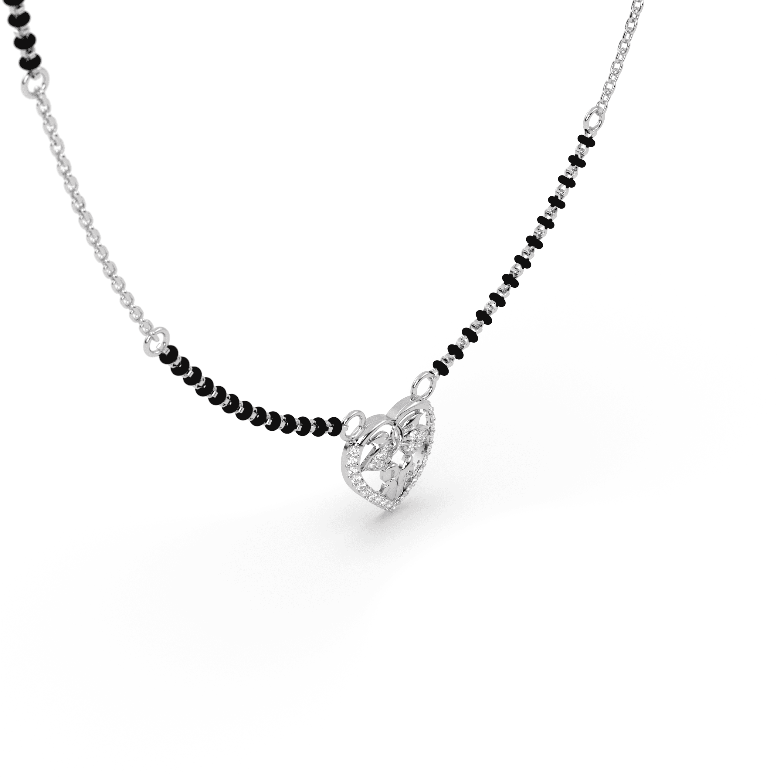 Modern Heart cz stone  Mangalsutra , 