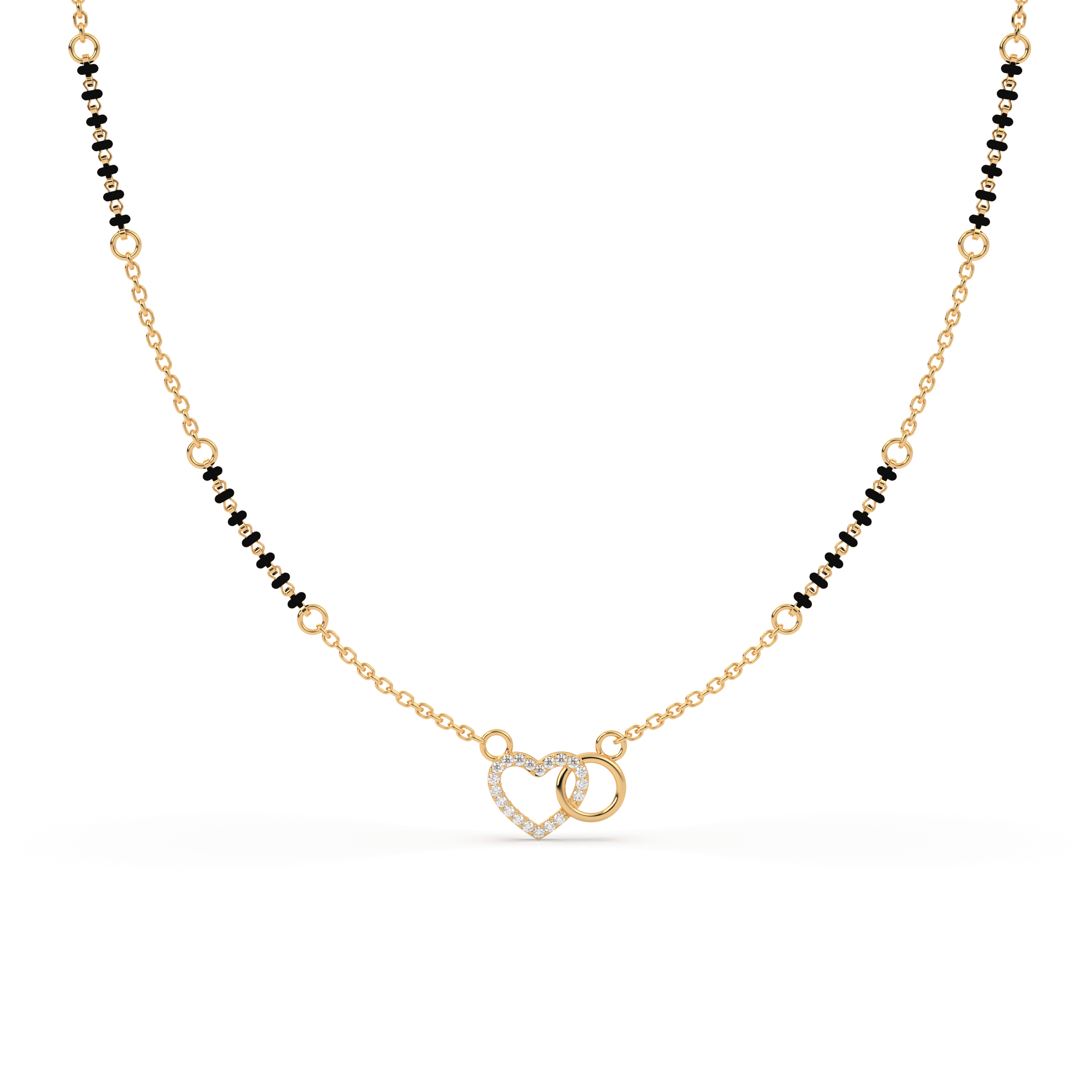 Interlocking Heart & Circle Mangalsutra , 