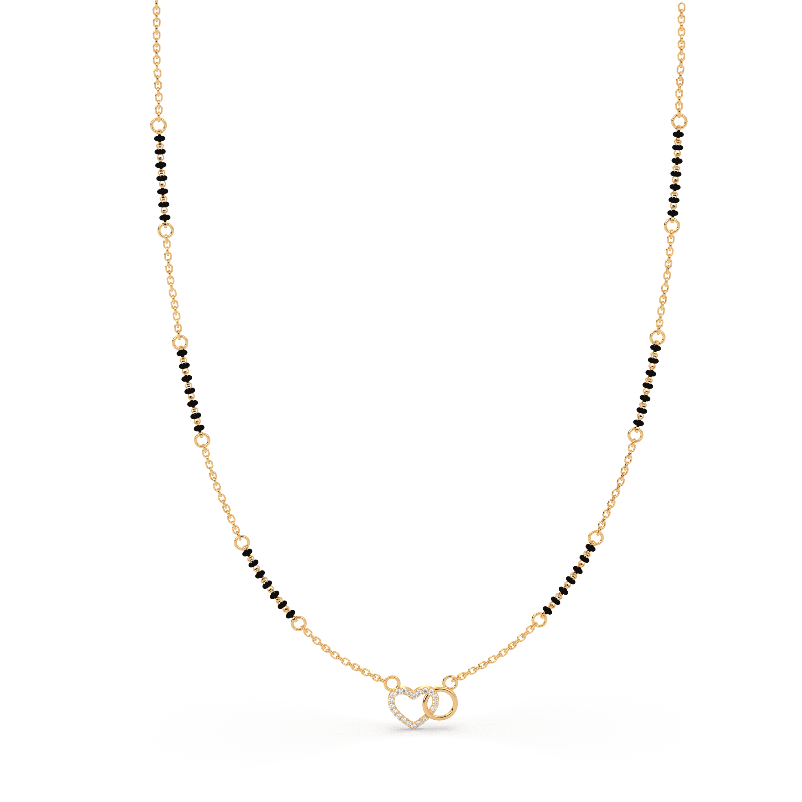 Interlocking Heart & Circle Mangalsutra , 