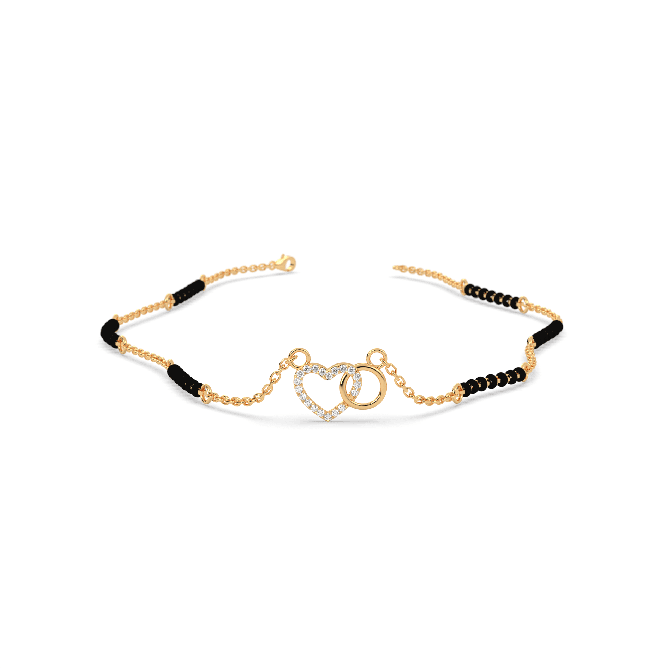 Interlocking Heart & Circle Mangalsutra , 