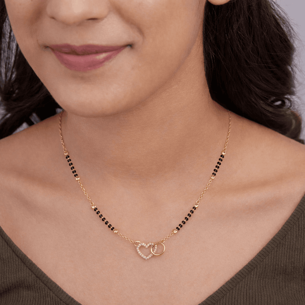 Interlocking Heart & Circle Mangalsutra , 