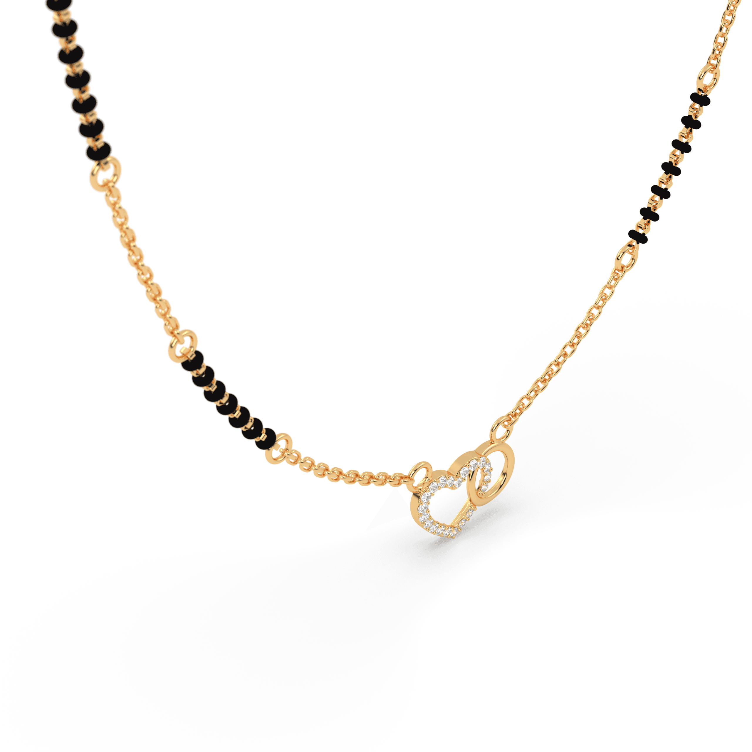 Interlocking Heart & Circle Mangalsutra , 
