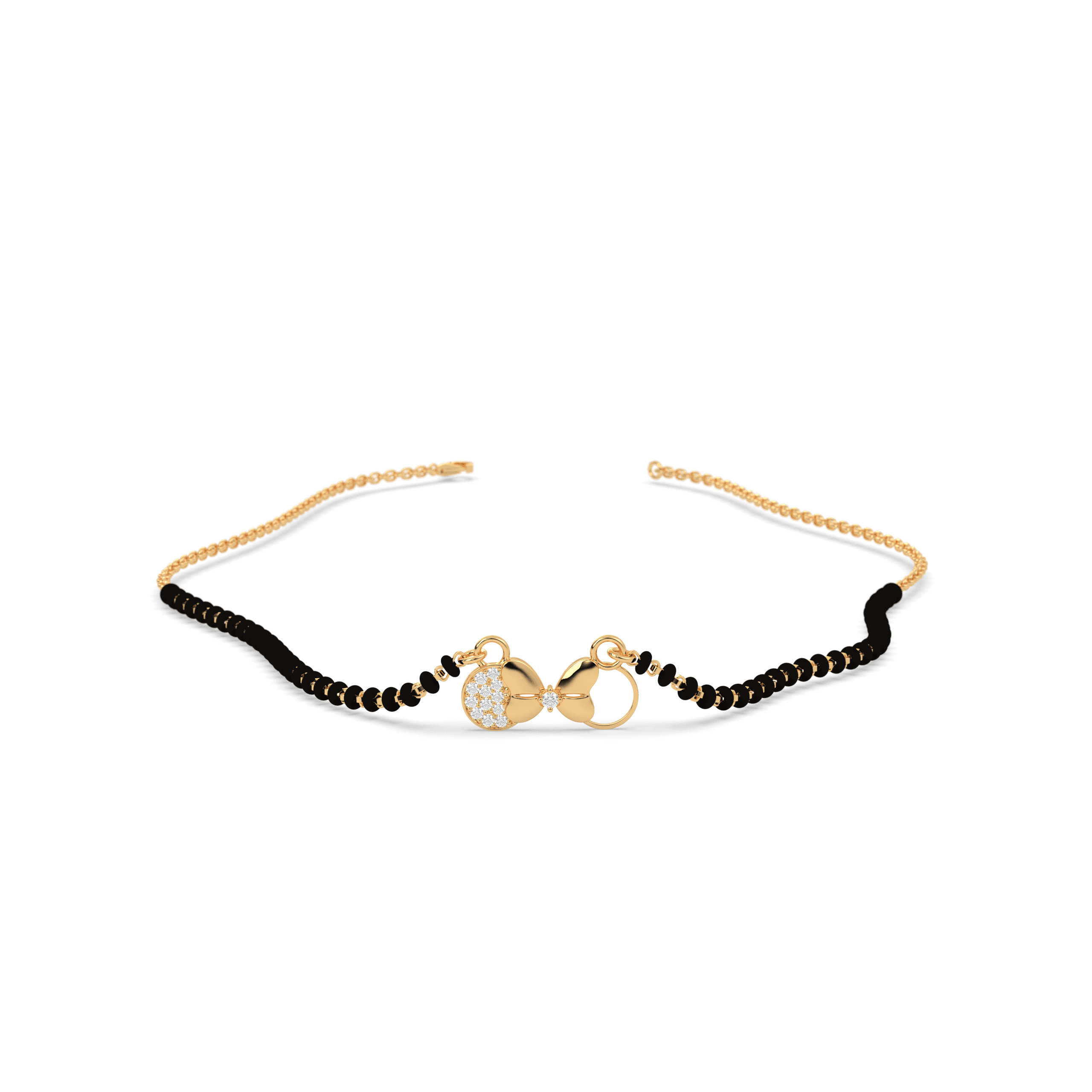 Dainty Bow cz stone Mangalsutra , 
