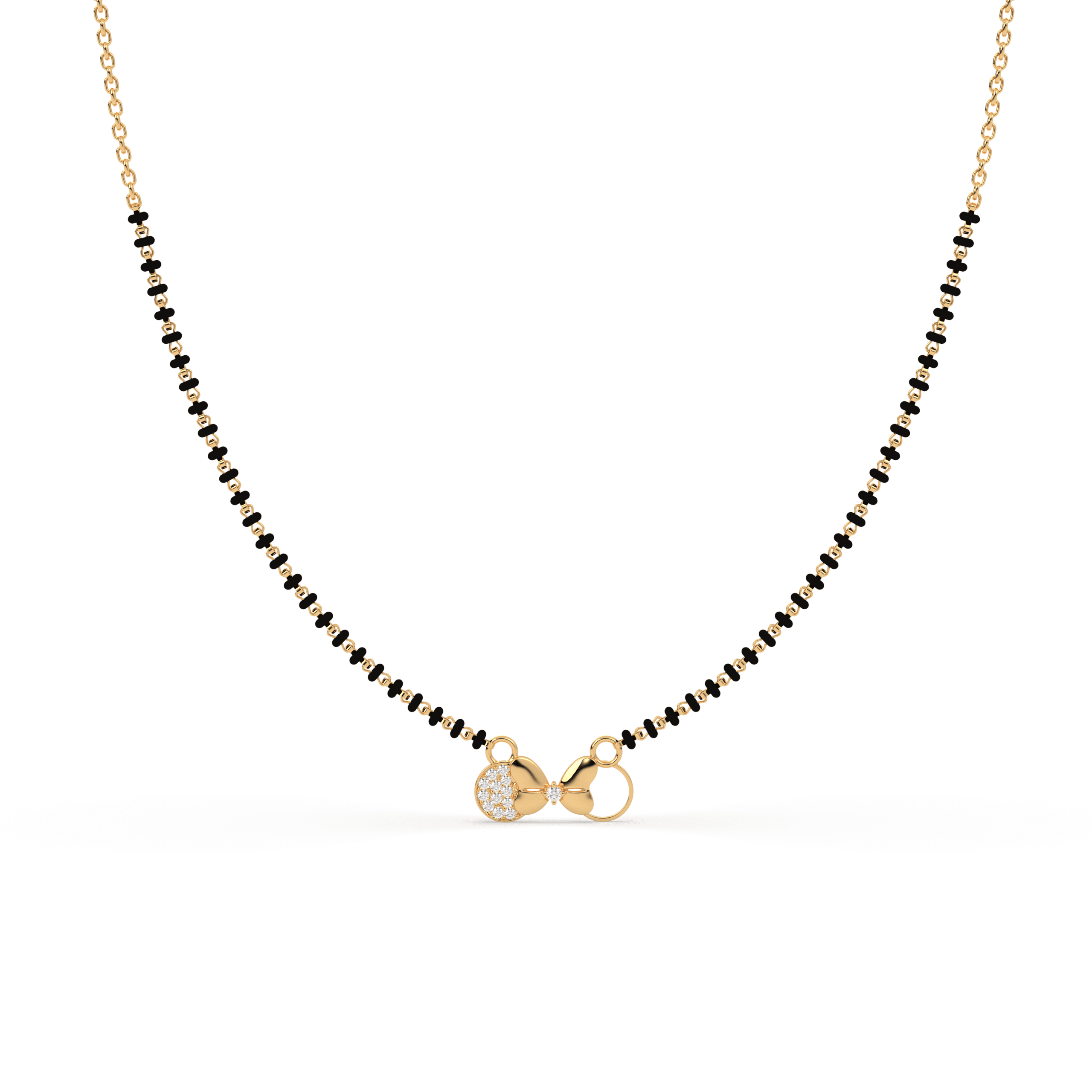 Dainty Bow cz stone Mangalsutra , 