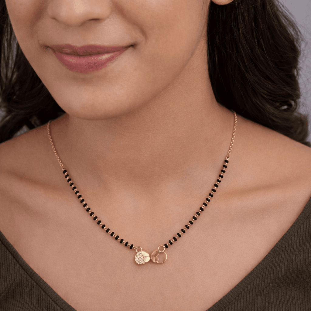 Dainty Bow cz stone Mangalsutra , 