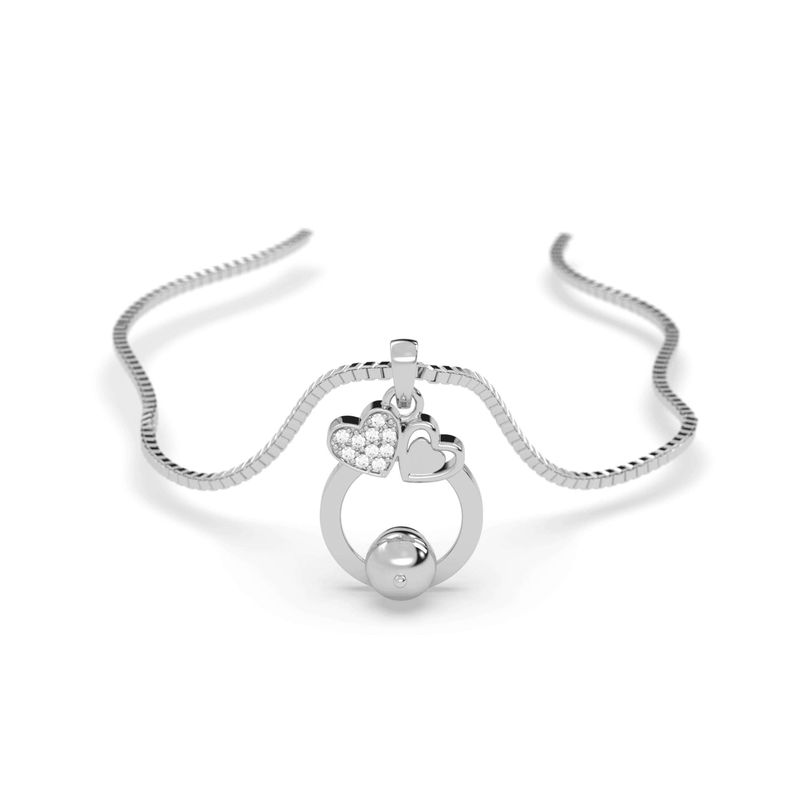 Everlasting Love Heart & Pearl Necklace , 