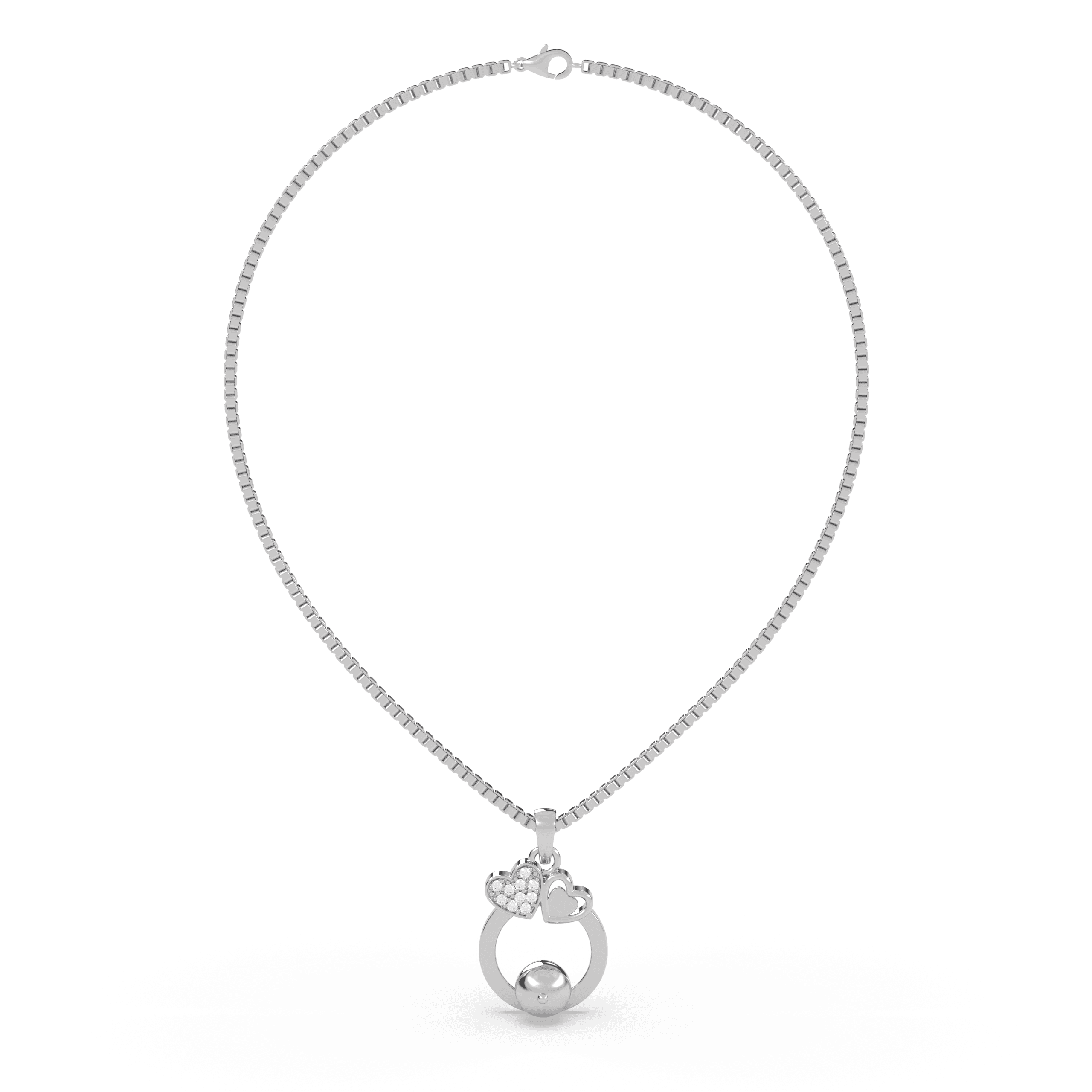 Everlasting Love Heart & Pearl Necklace , 