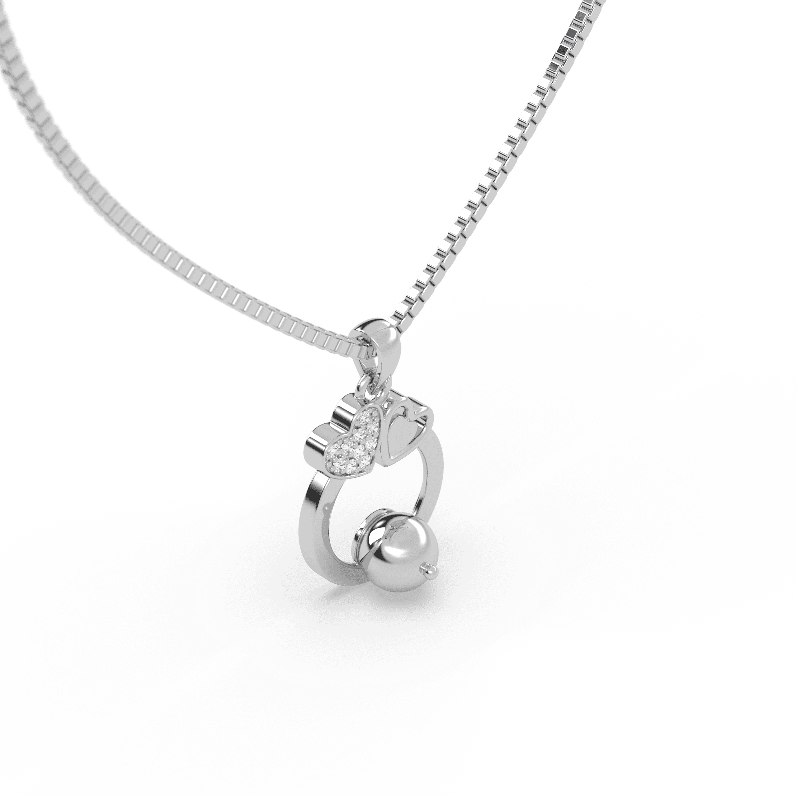 Everlasting Love Heart & Pearl Necklace , 