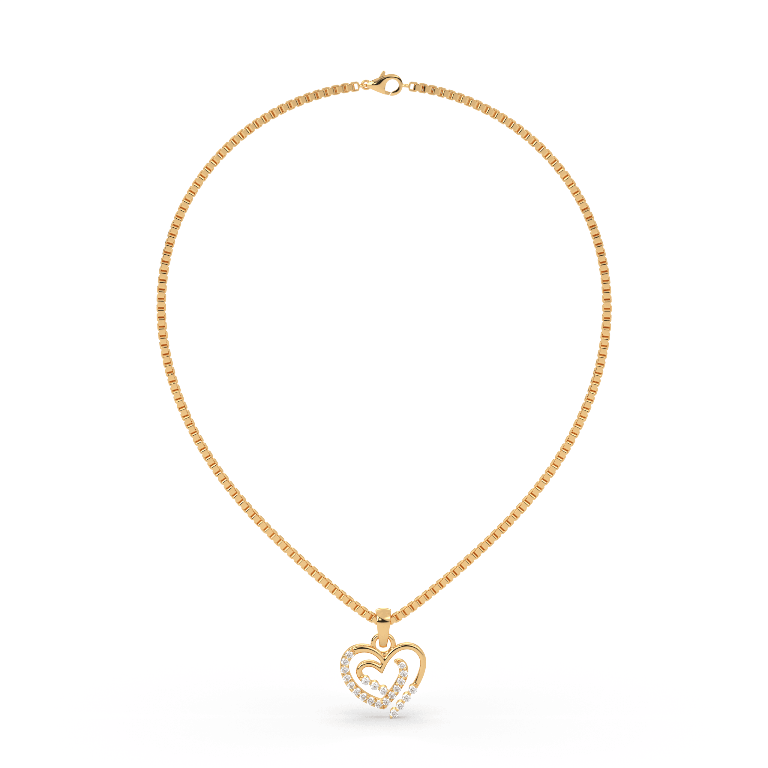 "Double Glow" Heart Pendant , 