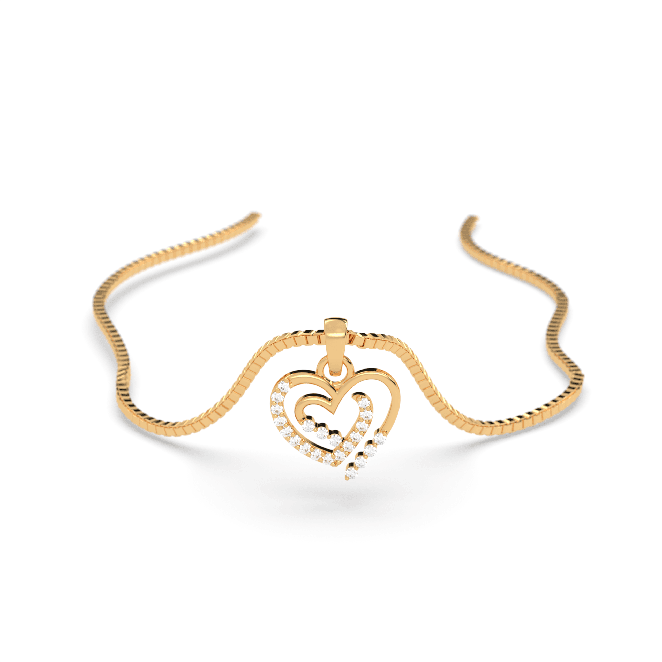 "Double Glow" Heart Pendant , 