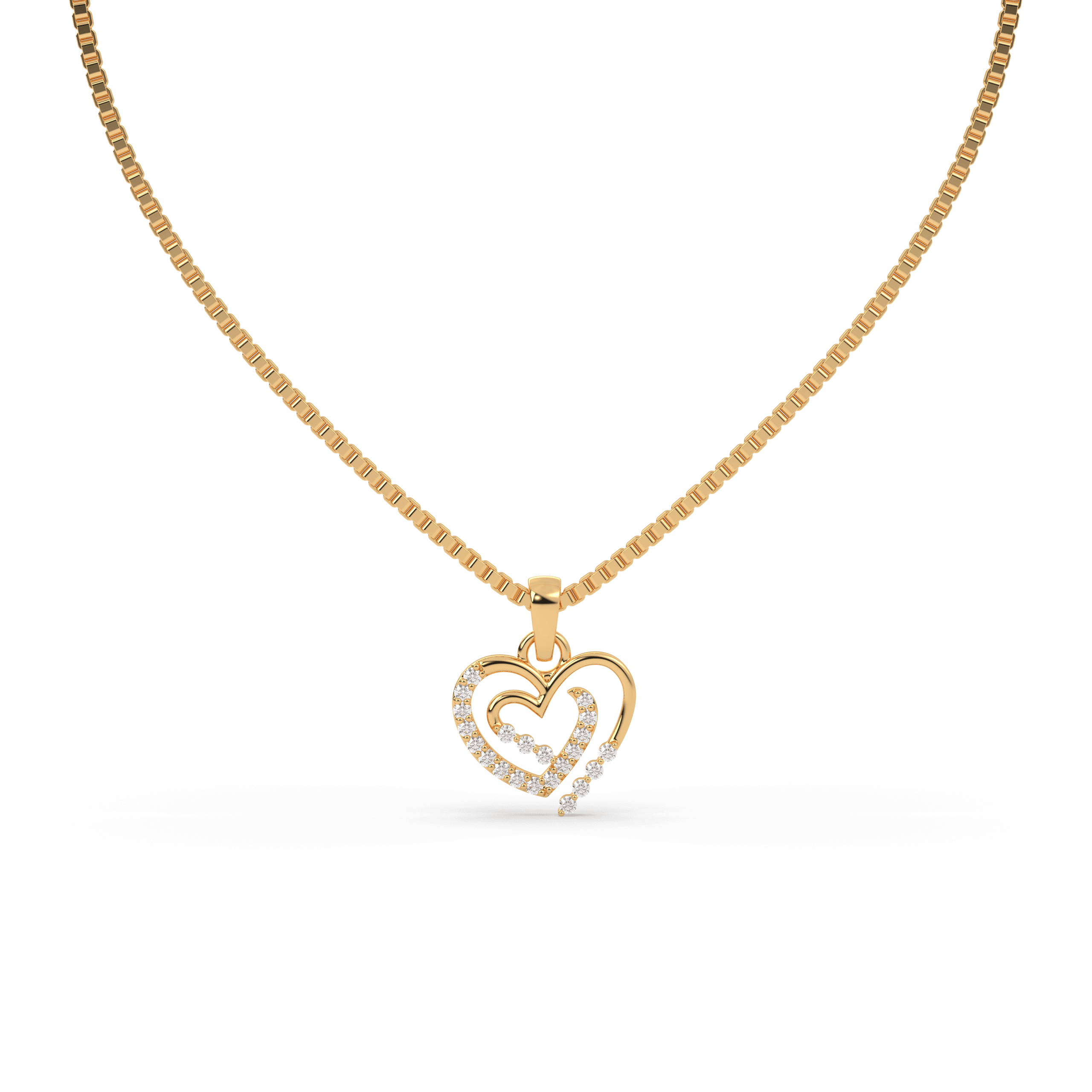 "Double Glow" Heart Pendant , 