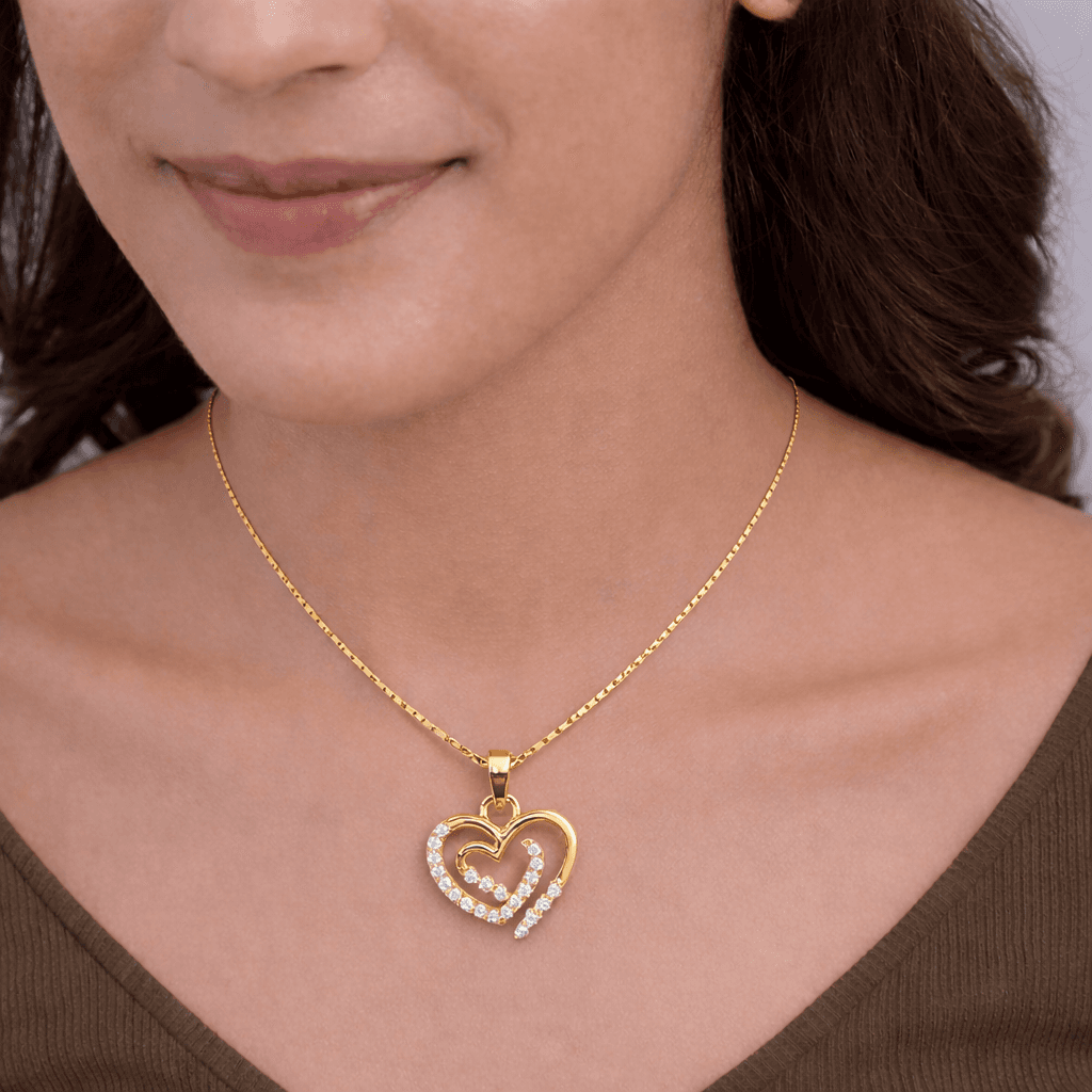 "Double Glow" Heart Pendant , 
