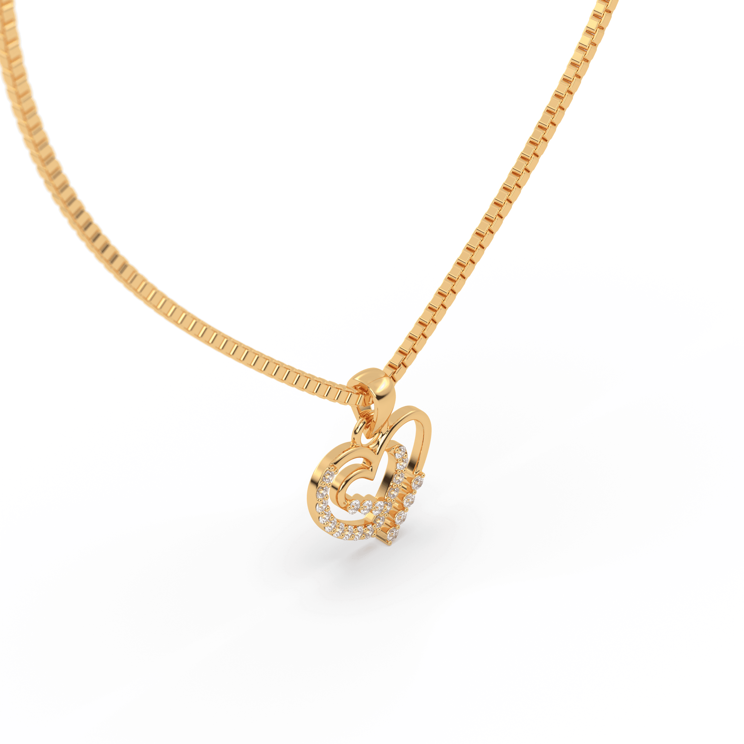 "Double Glow" Heart Pendant , 