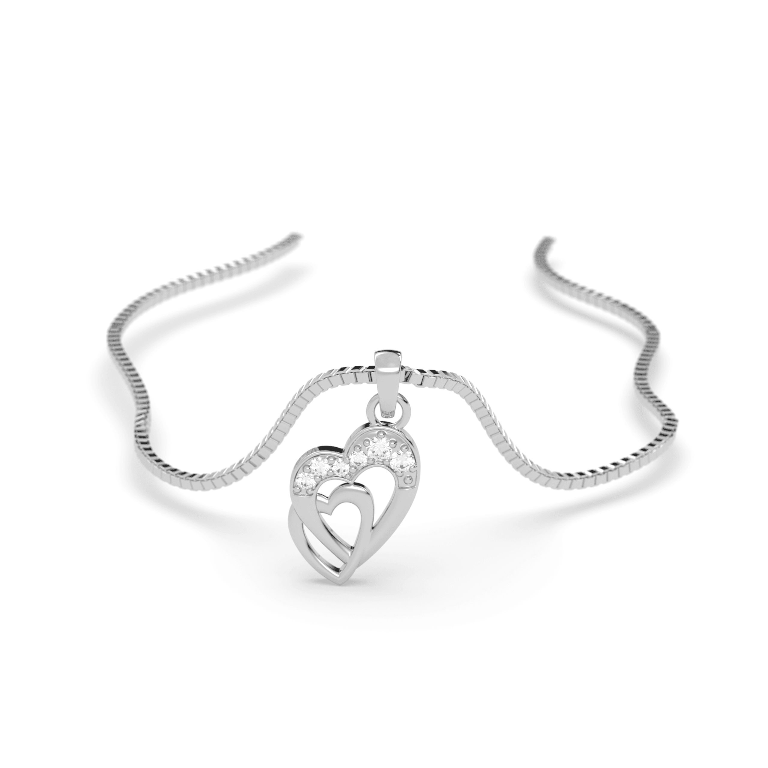 Everlasting Double Heart Pendant , 