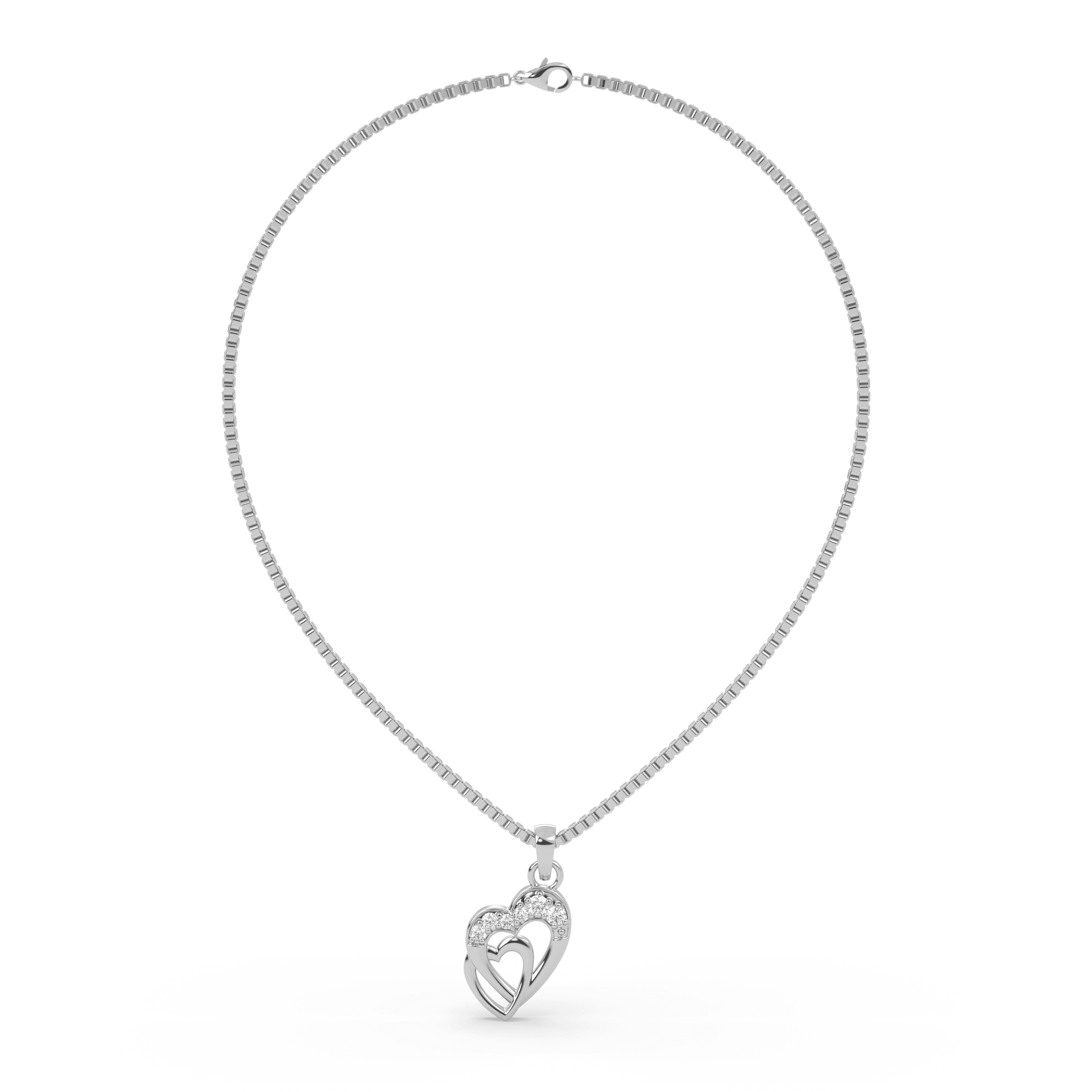 Everlasting Double Heart Pendant , 