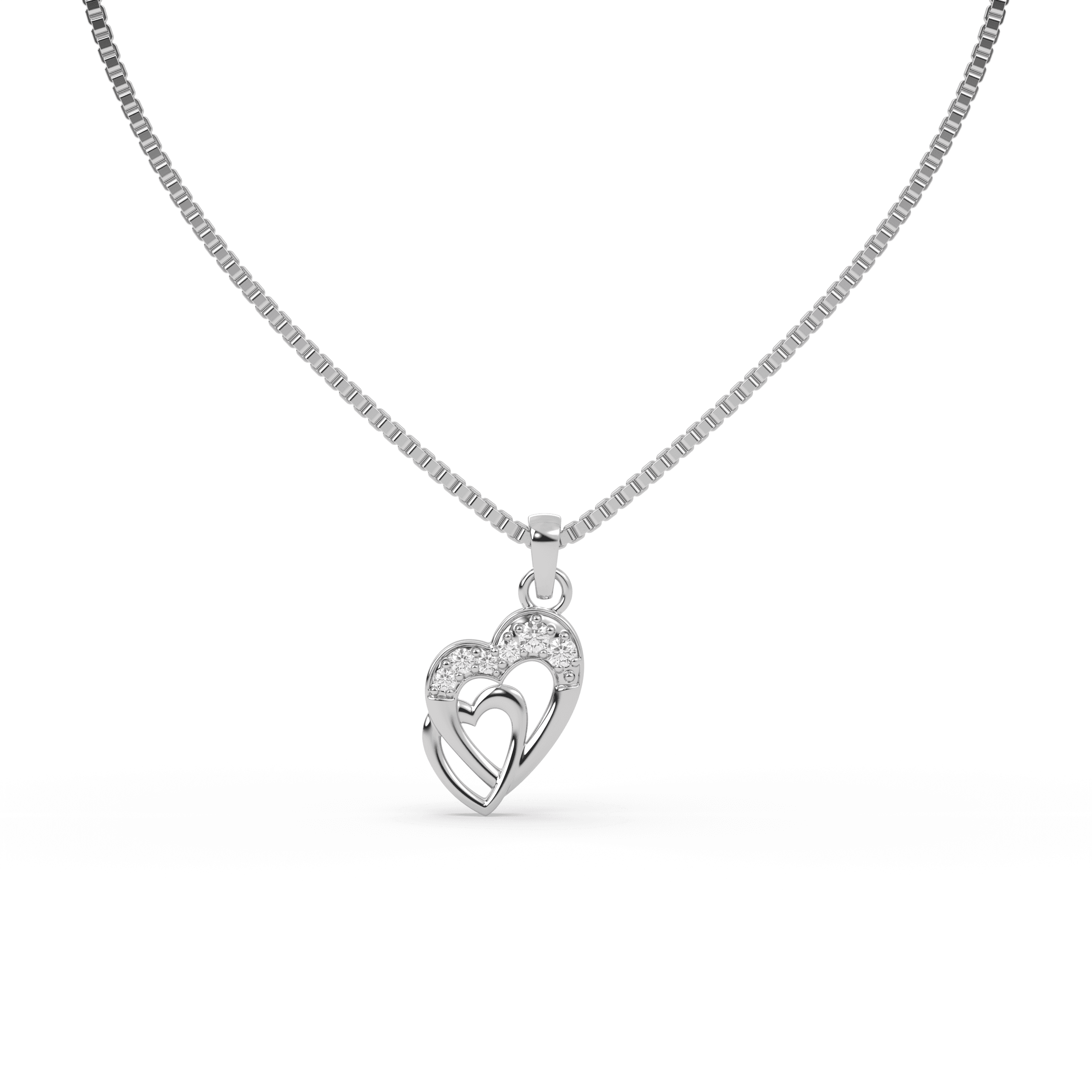 Everlasting Double Heart Pendant , 