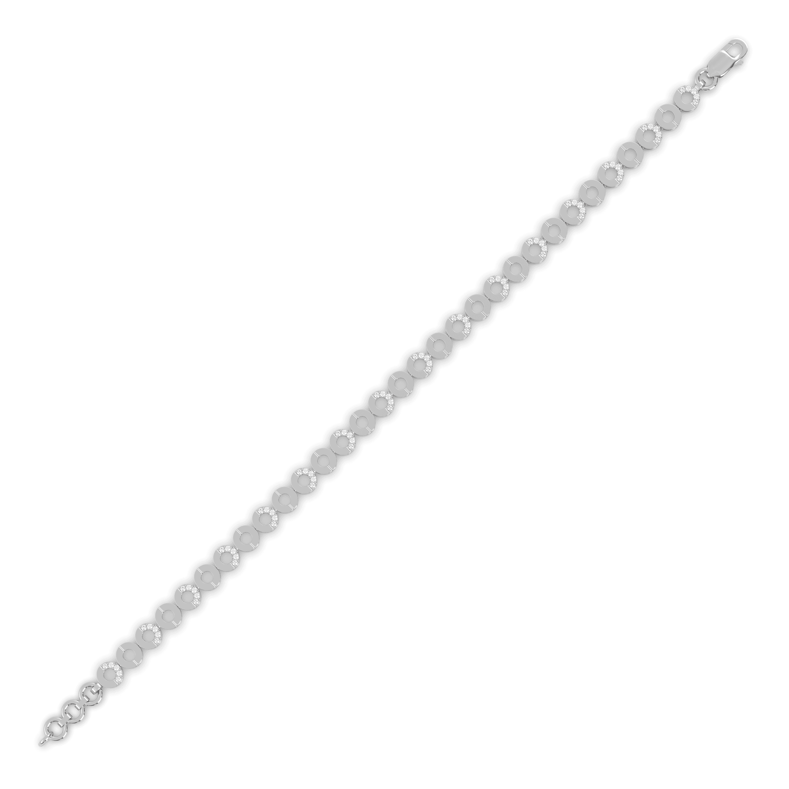 Round Halo Tennis Bracelet , 