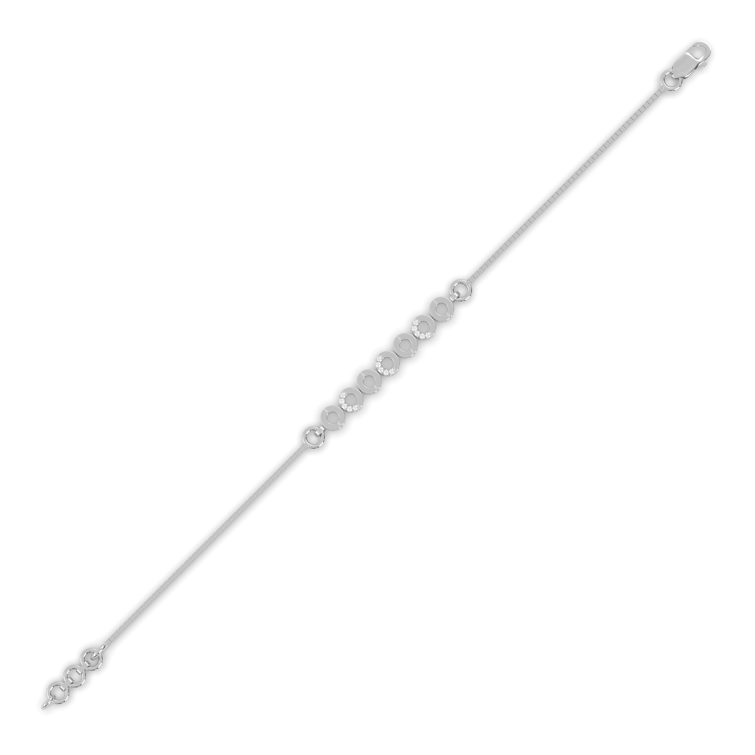 Silver Beaded Bar Bracelet , 